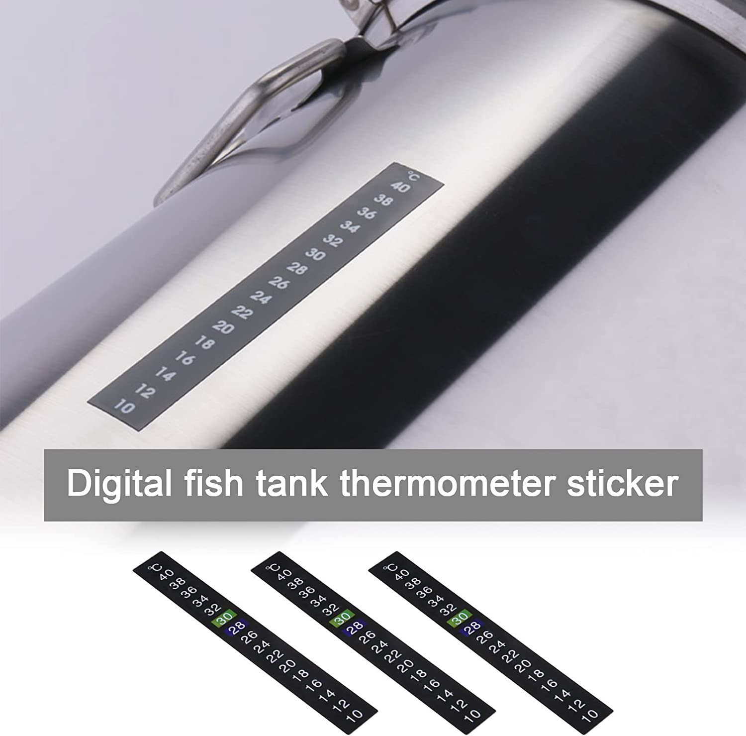 Emagtech 10PCS Thermometer Stickers Self-Adhesive Colour Change Digital Temperature Display Instant Read Temperature Stickers for Aquarium Fish Tank Milk Bottles image number 4