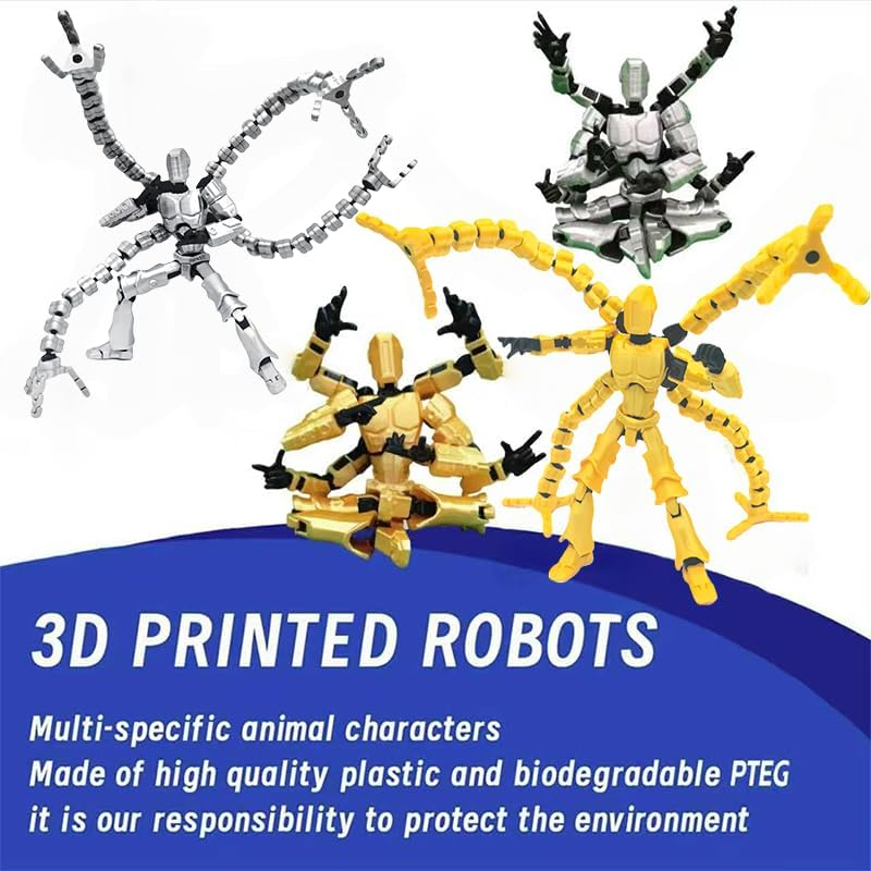 T13 3D Printed Multi-Jointed Action Figure Set (1Pcs), Multi-Articular Desktop Decorations for Game Lovers image number 4