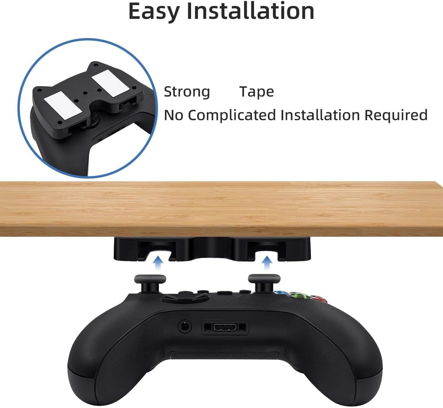 2 Pack under Desk Controller Mount Compatible,Controller Table Stand for PS5 Ps4,Controller Holder Table Organize and Desk Management,Ps4 PS5 Controller Accessories image number 3