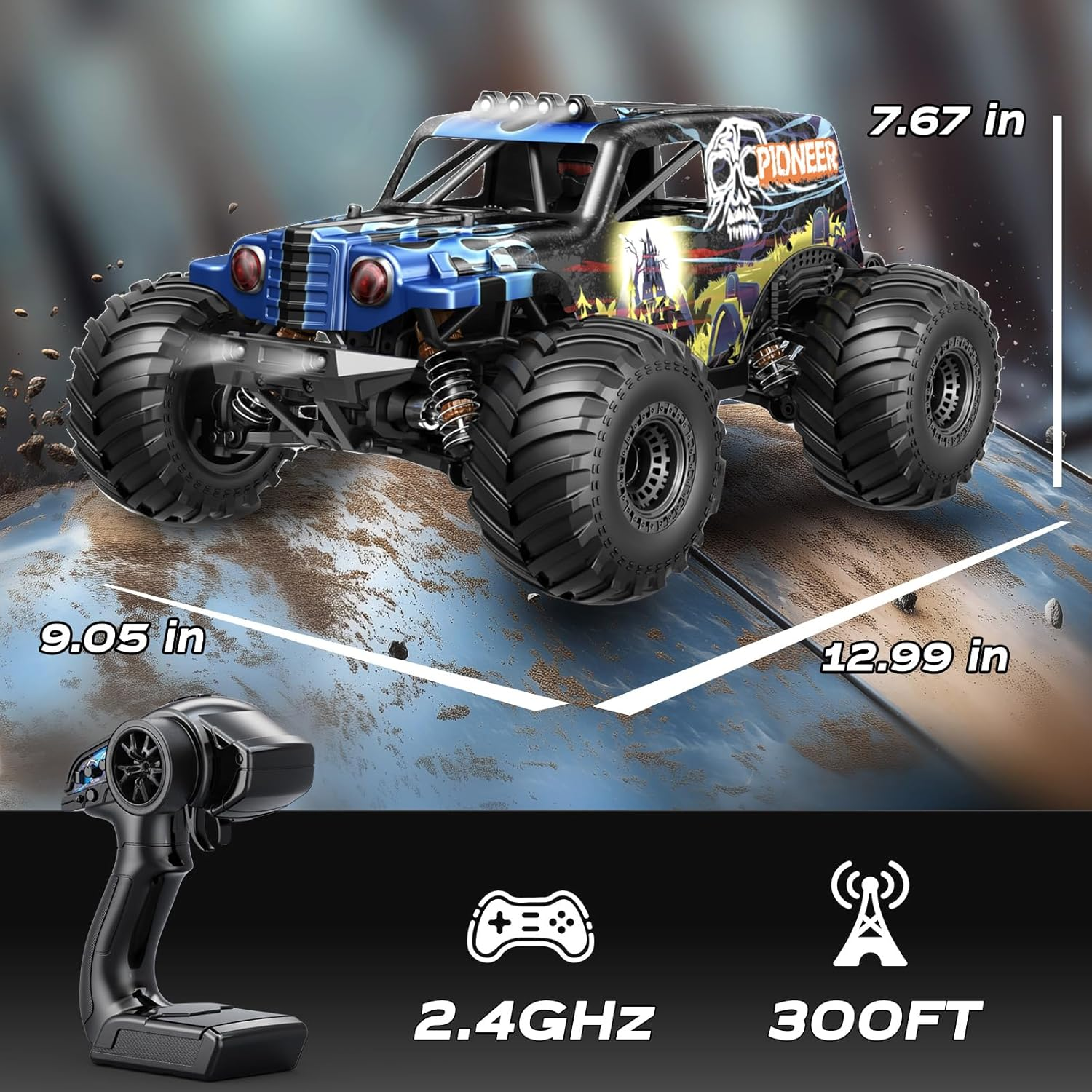 1/14 Brushless RC Cars for Adults, Max 68KM/H Oil Shock Absorber Electric 4WD High-Speed RC Car, Remote Control Cars for Adults RC Truck with Two 2S Lipo Batteries, Compatible with 3S Lipo image number 6