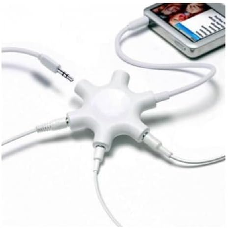 Headphone Splitter Jack 5 Way Multi Port Converter Aux Audio Cable Adapter