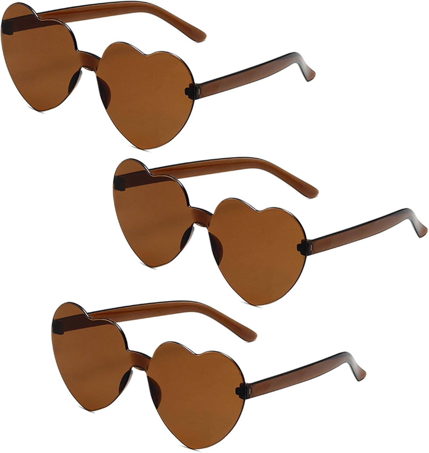 Jotia Heart Sunglasses, Heart Shaped Sunglasses for Women Rimless Transparent Candy Color Heart Glasses Funny Party Glasses Colorful Glasses