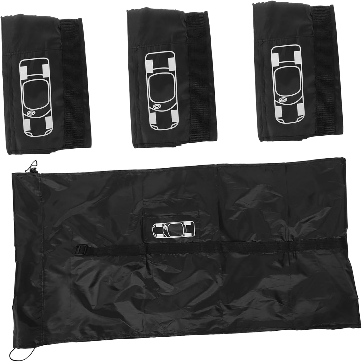 SEWOART 4Pcs Trailer Tire Covers Spare Wheel Cover for Rv Car Truck Weatherproof Tire Protectors Easy Install Black image number 6