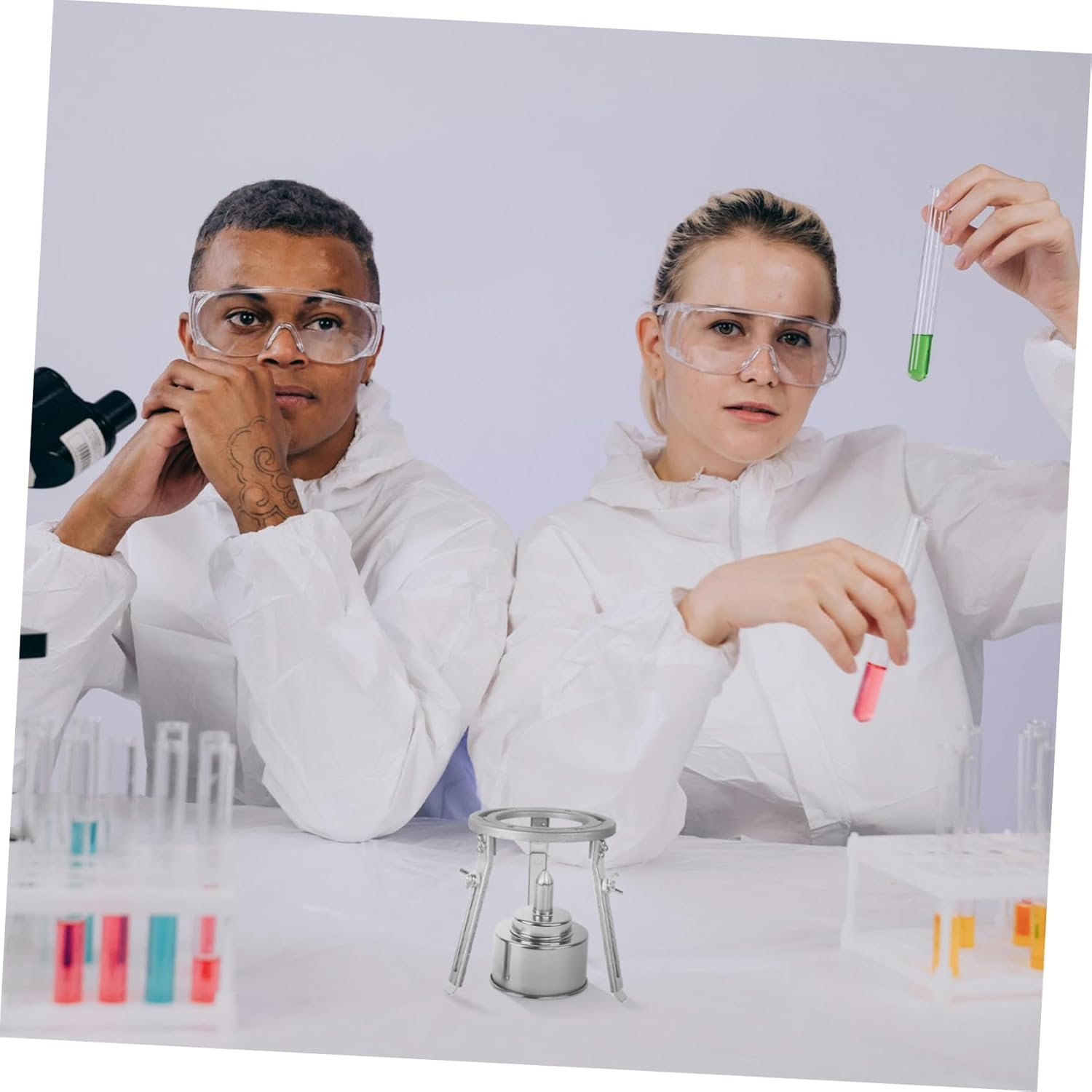 OATIPHO Chemistry Heating Support Tripod Stand for Alcohol Lamp Lab Stand Detachable Adjustable Experimental image number 5