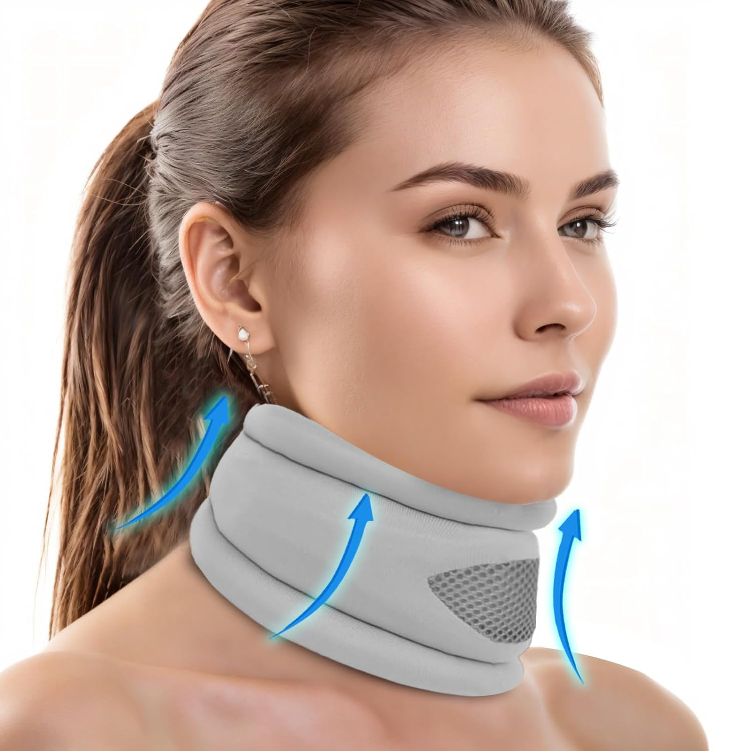 RAFSUN Neck Brace for Neck Pain Support - Soft Cervical Collar with Adjustable Fit, Spine Pressure Relief for Sleeping and Daily Use image number 5