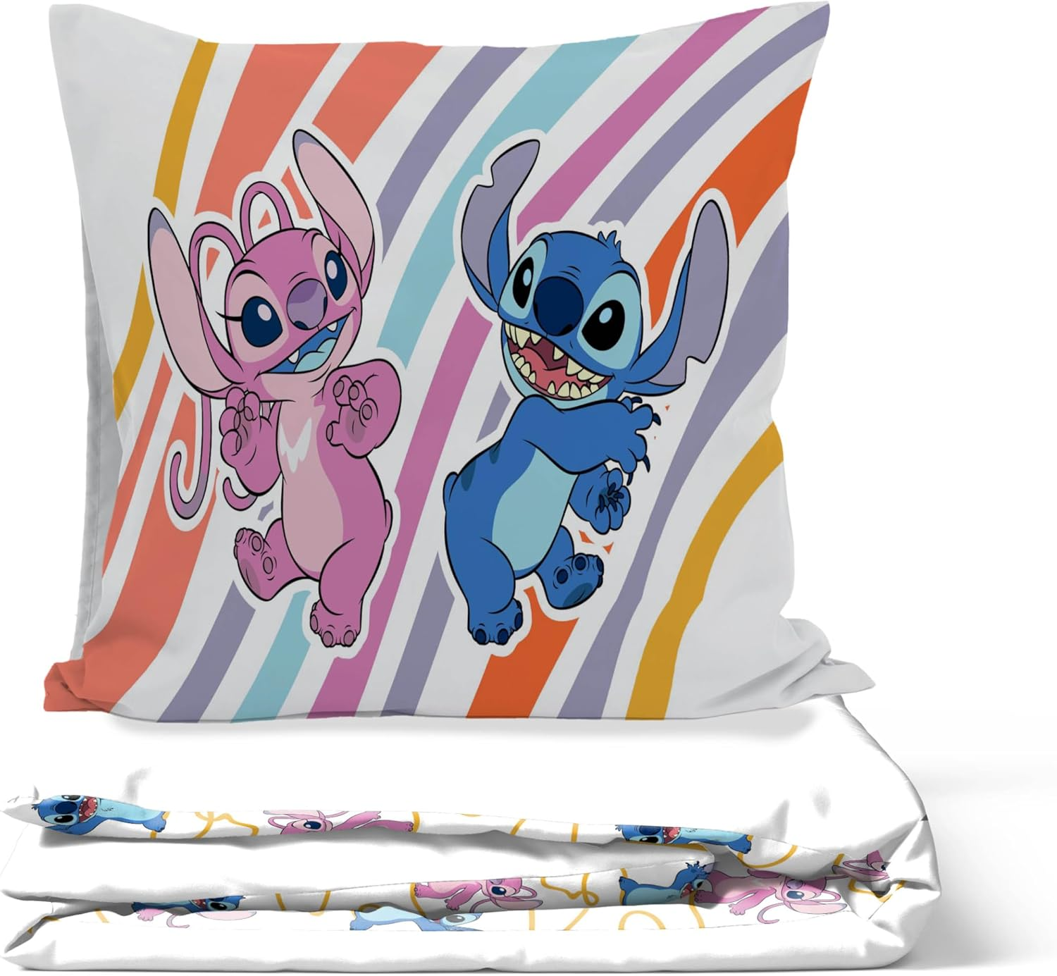 Jay Franco Disney Lilo & Stitch 100% Cotton Single Duvet Cover Set - Includes Pillowcase 80 X 80 Cm