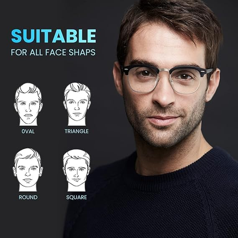 Racico Blue Light Blocking Glasses 3-Pack for Men & Women, Anti-Glare Clear Computer Gaming Glasses, Lightweight & Comfortable for Office, Reading, and Screen Use image number 2