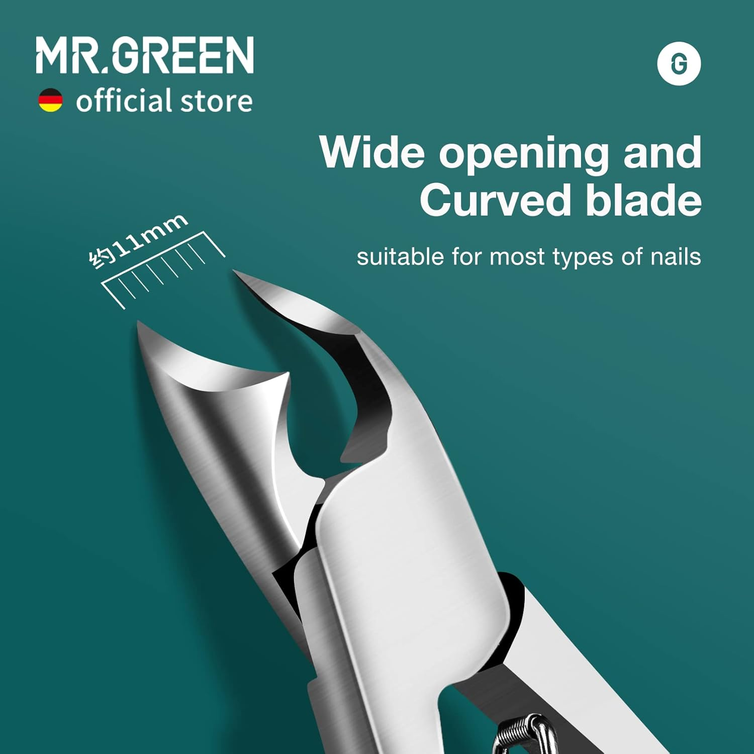 MR.GREEN Toenail Clipper Stainless Steel Ingrown Nail Cutter Good at Cutting Thick and Hard Nails Pedicure Tools (Orange+Nail Remover) image number 5