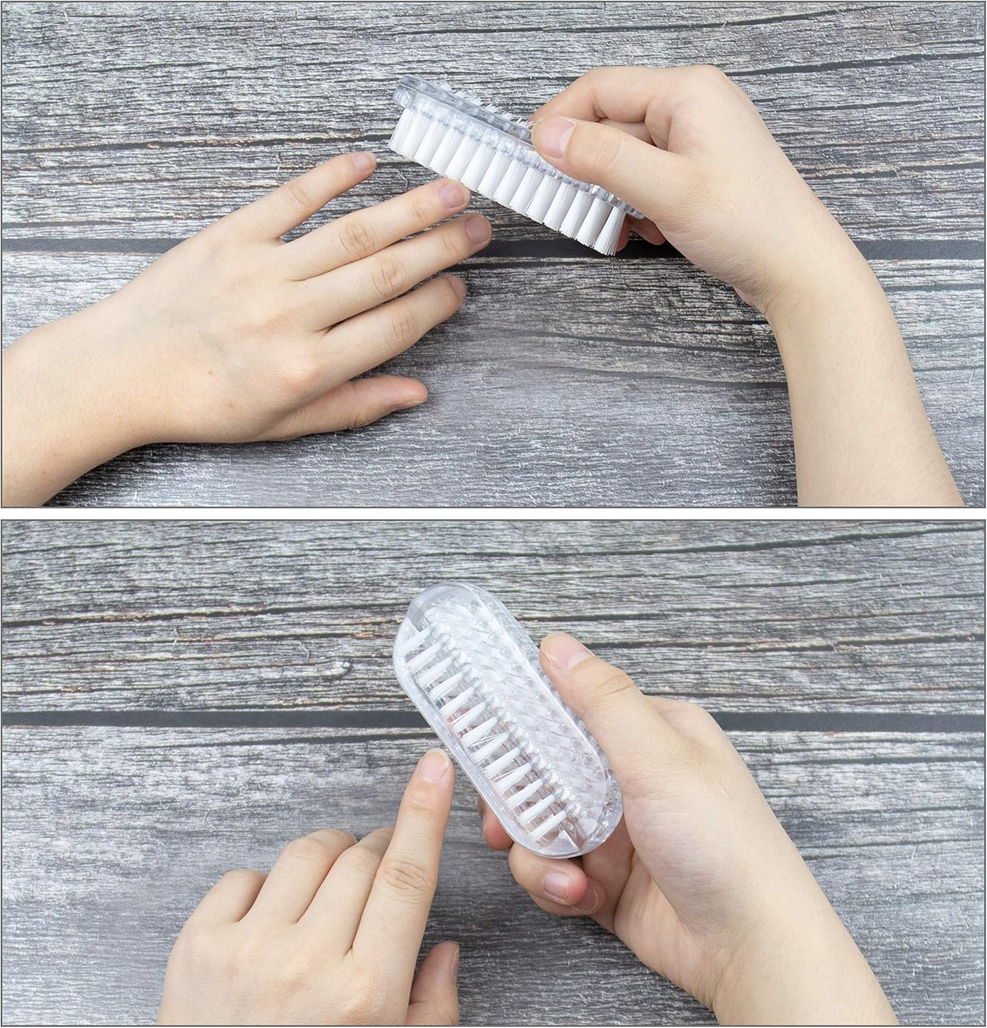 AUEAR, 4 Pack Plastic Fingernail Cleaning Brush Double-Sided Hand Nail Cleaning Brush Toe Cleaning Brush for Men Women image number 4