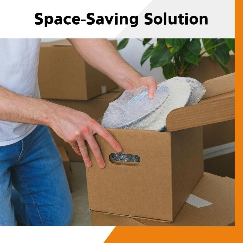 30CM X 10M Bubble Packing Wrap Roll - Heavy Duty Perforated Packing Wrap for Shipping, Moving & Fragile Items | Tear-Resistant, Moisture-Proof - 2 Pack image number 5