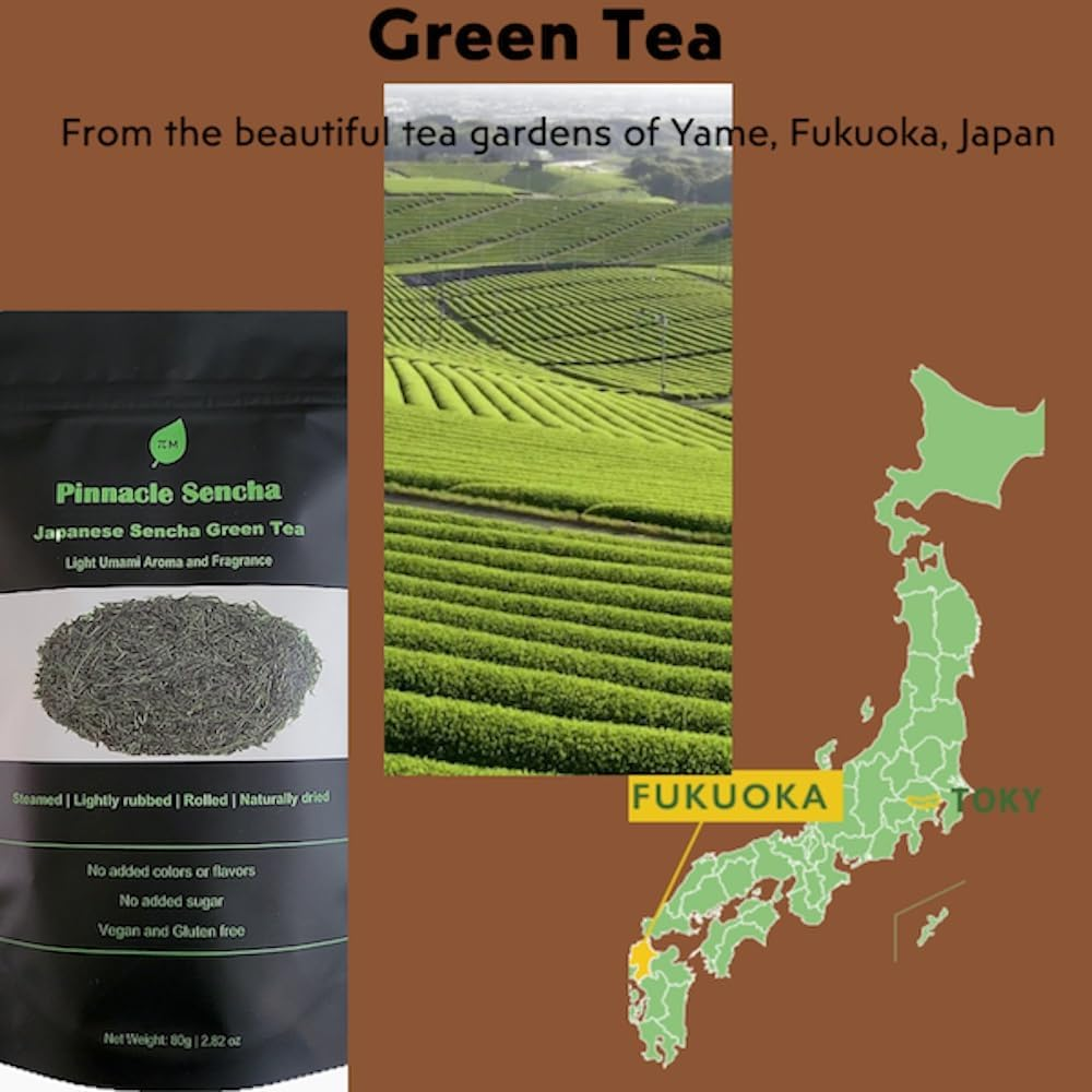Green Tea, Premium Japanese Sencha, Loose Leaf Green Tea from Yame, Subtle Flavour and Smooth after Taste, 80G image number 4