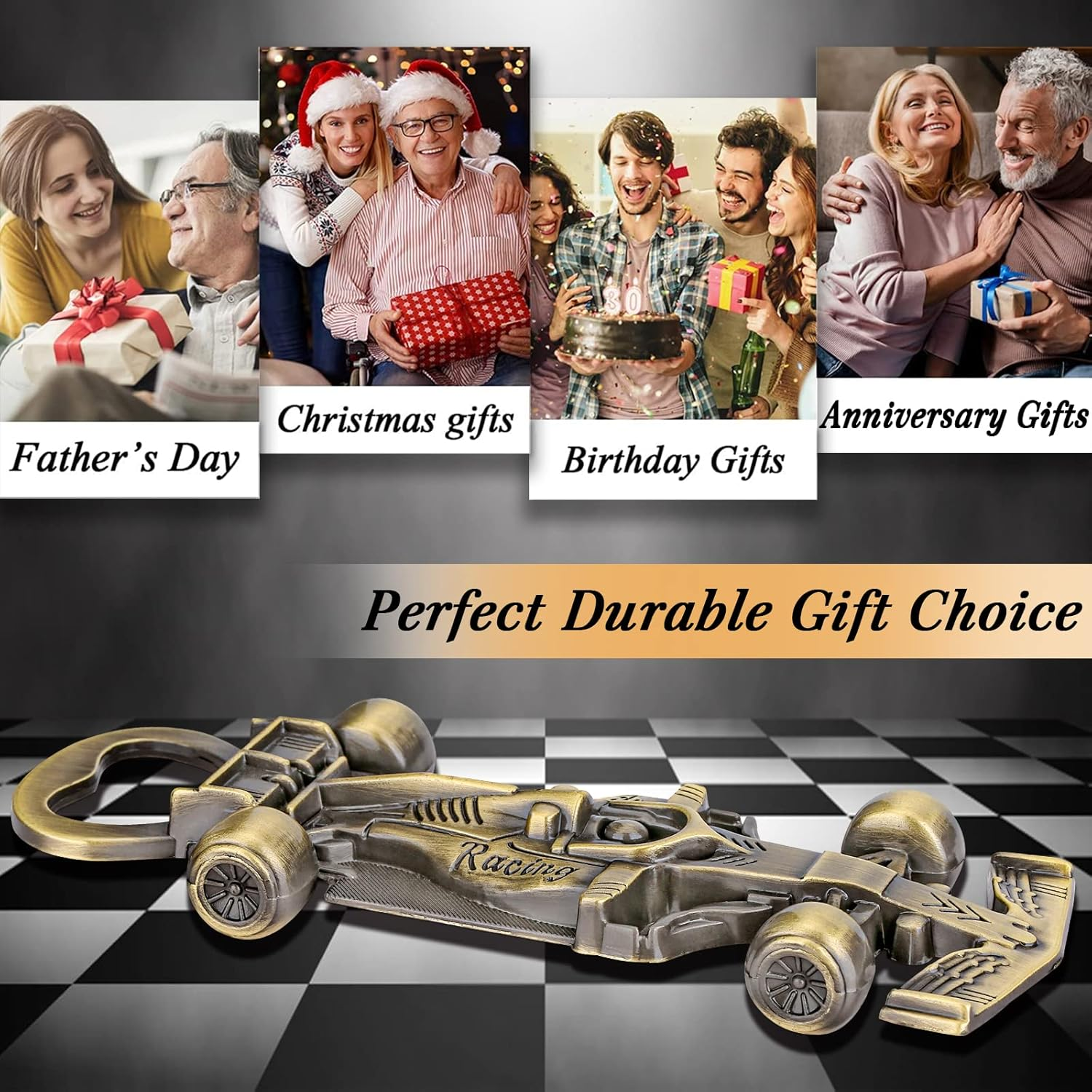 LULLEA F1 Merchandise, F1 Gifts for Men, F1 Bottle Opener, Unique Car Gifts for Him, Mechanic Gifts, Beer Gifts for Men, Bronze Gadget, Valentine'S Day Gifts, with Gift Box&Greeting Card image number 4