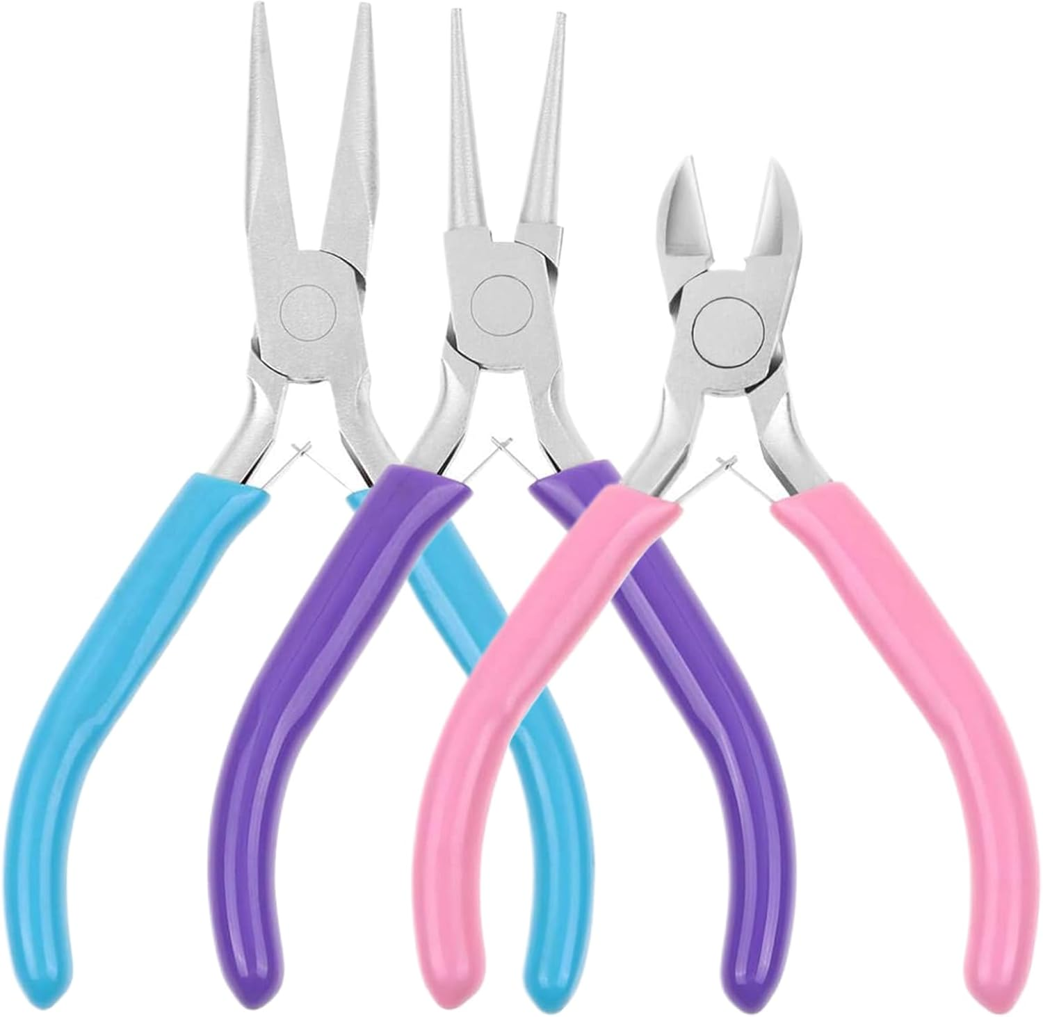 3 Pcs Jewelry Pliers Set, Jewelry Making Pliers Tools with Needle Nose Pliers/Chain Nose Pliers, round Nose Pliers and Wire Cutter for Jewelry Repair, Wire Wrapping, Crafts and Jewelry Making Suppli image number 3