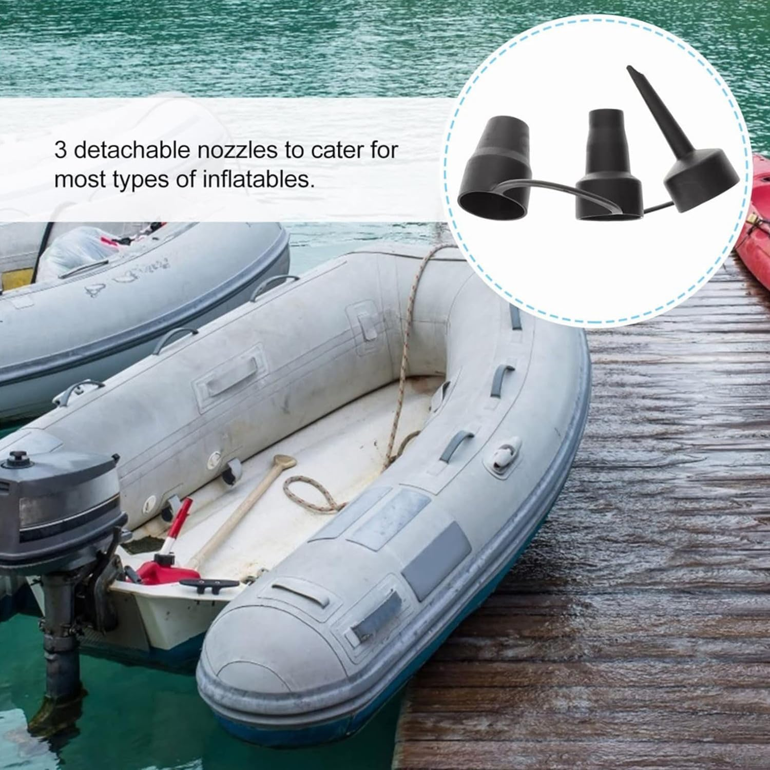 Electric Air Pump Rozzles, Portable Quick Fill Perfect Inflation Nozzles, Outdoor Camping Nozzles (2 Sets) image number 5