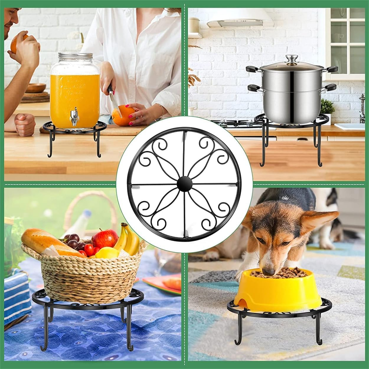 TOMVAES 4 Pack Metal Plant Stand, Heavy Duty Black Iron Potted Stand Holder, Indoor Outdoor Plant Holder Support Rack for Planter Flowerpot Patio Garden image number 4