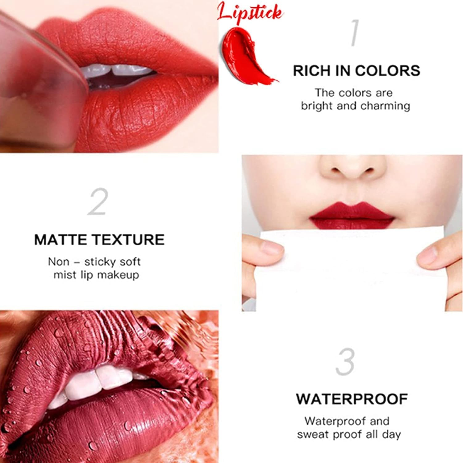 12Pcs Matte Liquid Lipstick + Lip Liner Pens Set, One Step Lips Makeup Sets Pigment Velvety Nude Lip Stain Waterproof Long Wear Lip Gloss Make up Gift Set image number 6