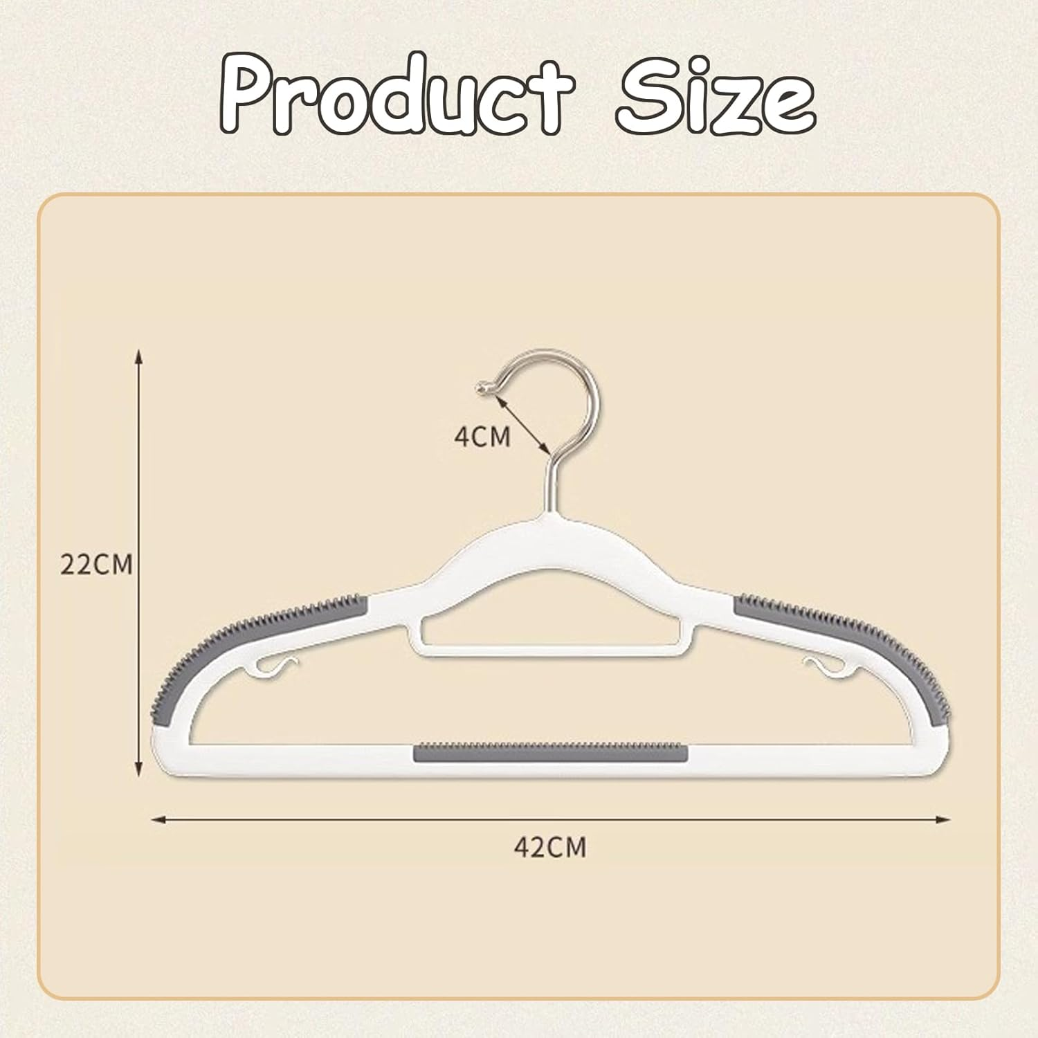 Taoluwin 10Pcs Clothes Hangers, Non-Slip Suit Hanger & Coat Hangers for Adults, 360&deg; Swivel Hooks, Space-Saving Ultra-Thin Design, Durable TPE Rubber (Grey) image number 1