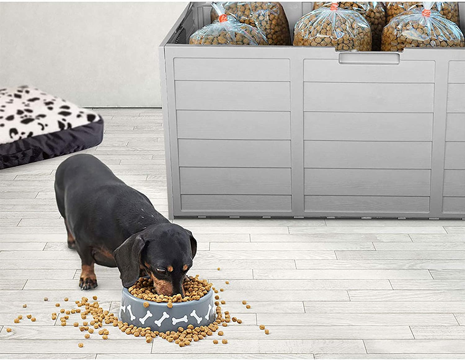 Gardeon Outdoor Storage Box Container Cabinet Bench, 290L Large Lockable Tool Toy Deck Boxes Chest Garden Shed Storages Ottoman Chair Seat Patio Indoor Furniture, with Wheels Handles Black image number 2