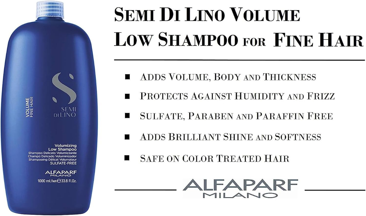 Alfaparf Milano Semi Di Lino Volume Low Shampoo - Color Safe - Enhances Thickness of Hair Fiber and Protects against Humidity - 33.8 Oz image number 6