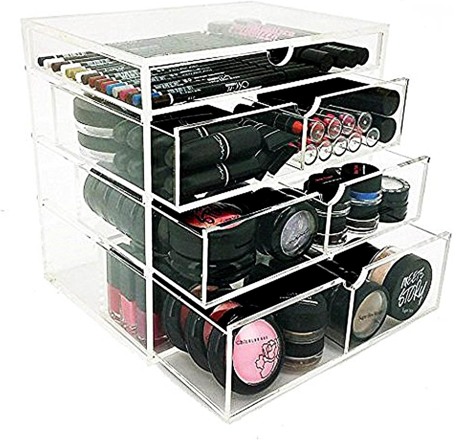 Vencer Acrylic Makeup Organizer Holder Box with 4 Removable Drawers VMO-016 image number 3