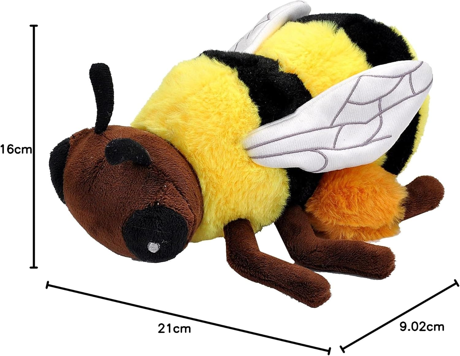 Wild Republic Ecokins Mini Bee, Stuffed Animal, 8 Inches, Kids, Plush Toy, Made from Spun Recycled Water Bottles, Eco Friendly, Child&rsquo;S Room Decor