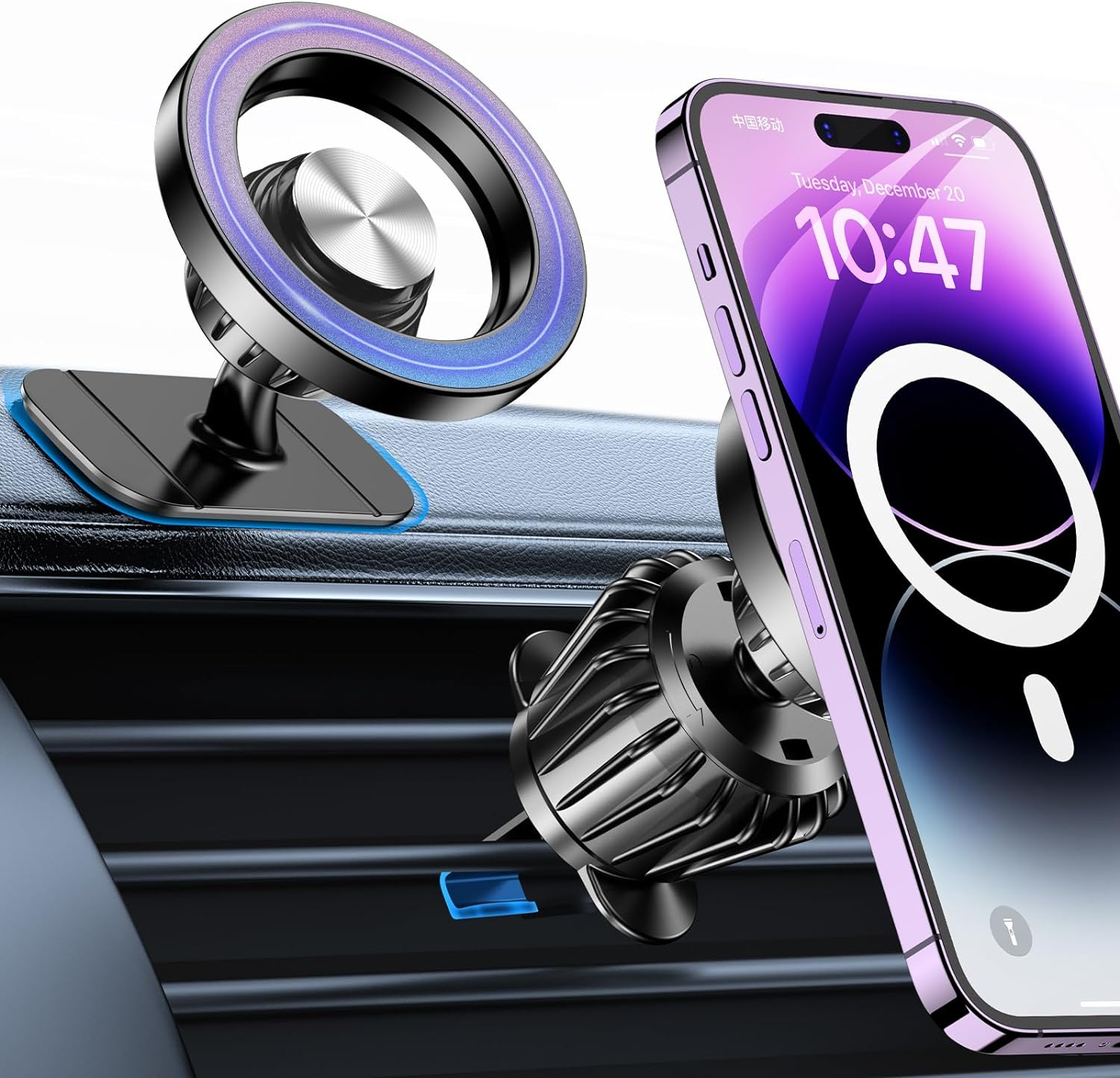 For Magsafe Car Mount【20 Strong Magnets】Magnetic Phone Holder for Car Phone Holder Mount【360&deg;】Mobile Phone Holder for Car Dash Air Vent, Cell Phone Holder for Your Car Accessories Iphone 16 15 14 13 image number 3