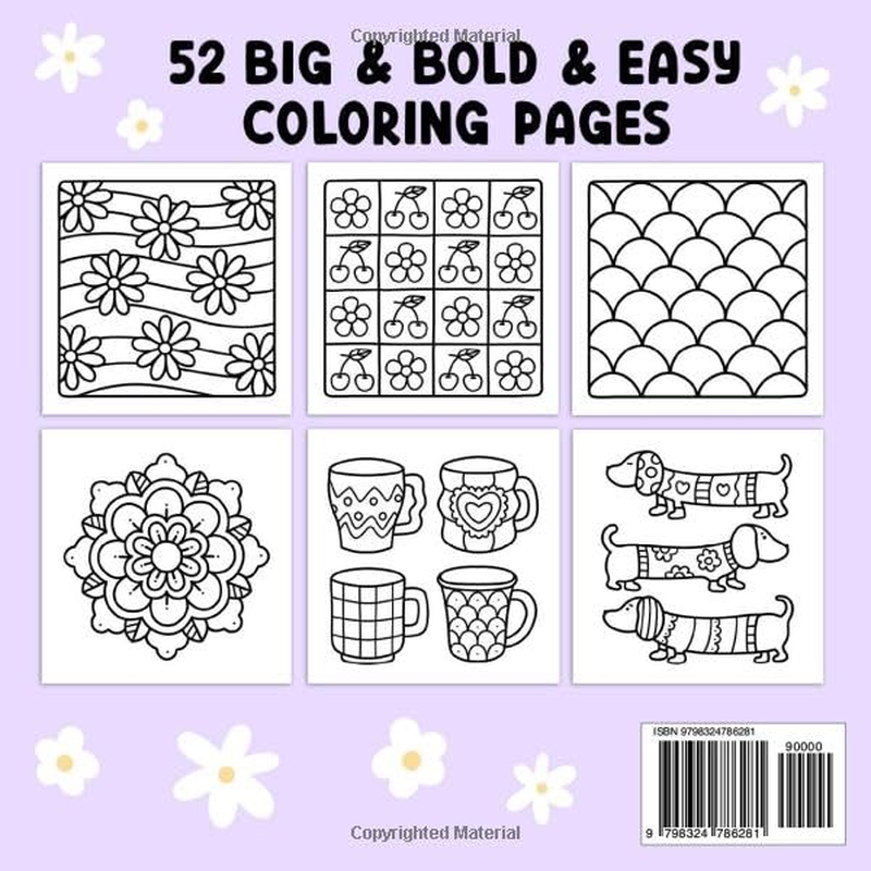Comfy Patterns: Coloring Book for Adults and Kids, Bold and Easy, Simple and Big Designs for Relaxation Featuring Lovely Cozy Pattern and Mandala image number 1