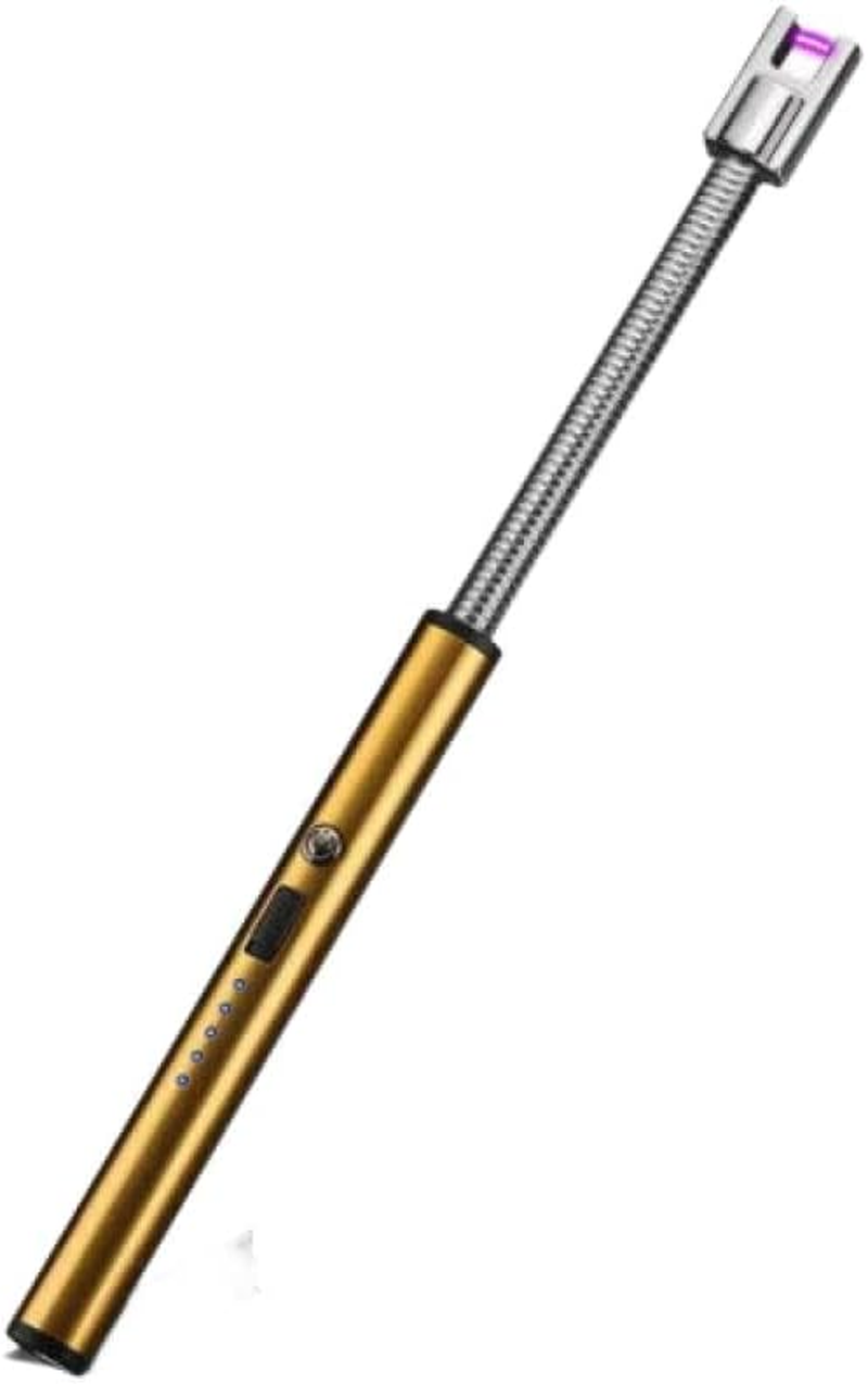 Rechargeable Electric Flameless USB Lighter: Versatile BBQ, Cooking, Kitchen, Candle Lighter with Windproof Design, 360&deg; Rotatable Flexible Neck - Black, Silver, Red Options Available