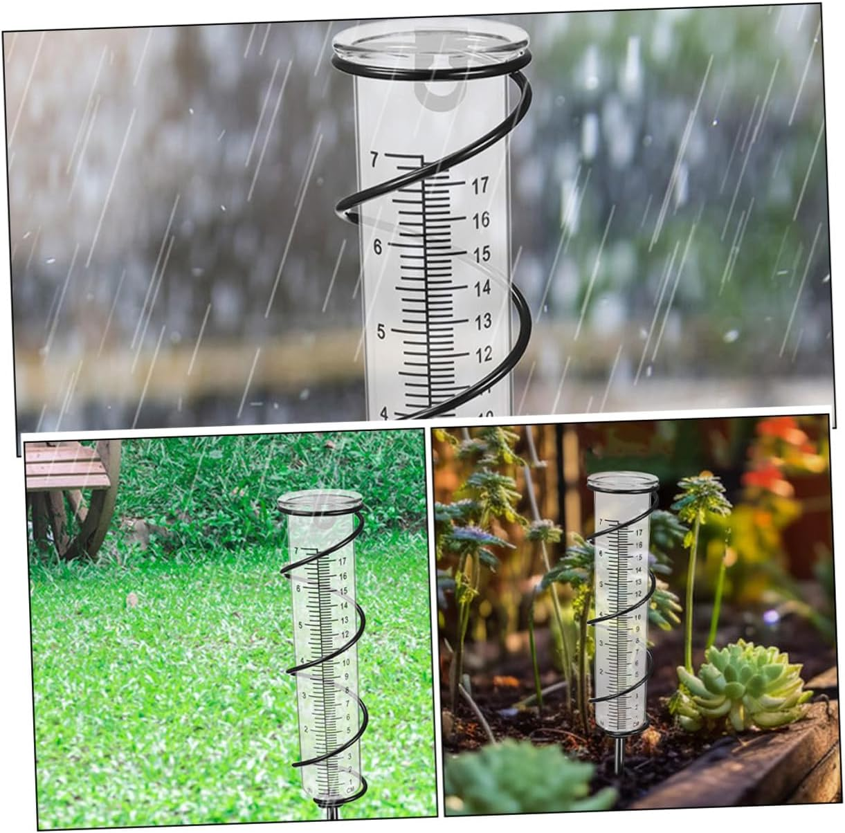 NOLITOY 2Pcs Plastic Rain Gauge Tubes with Clear Graduations Outdoor Replacement for Garden Lawn Portable Accurate Rainfall Measurement Tool