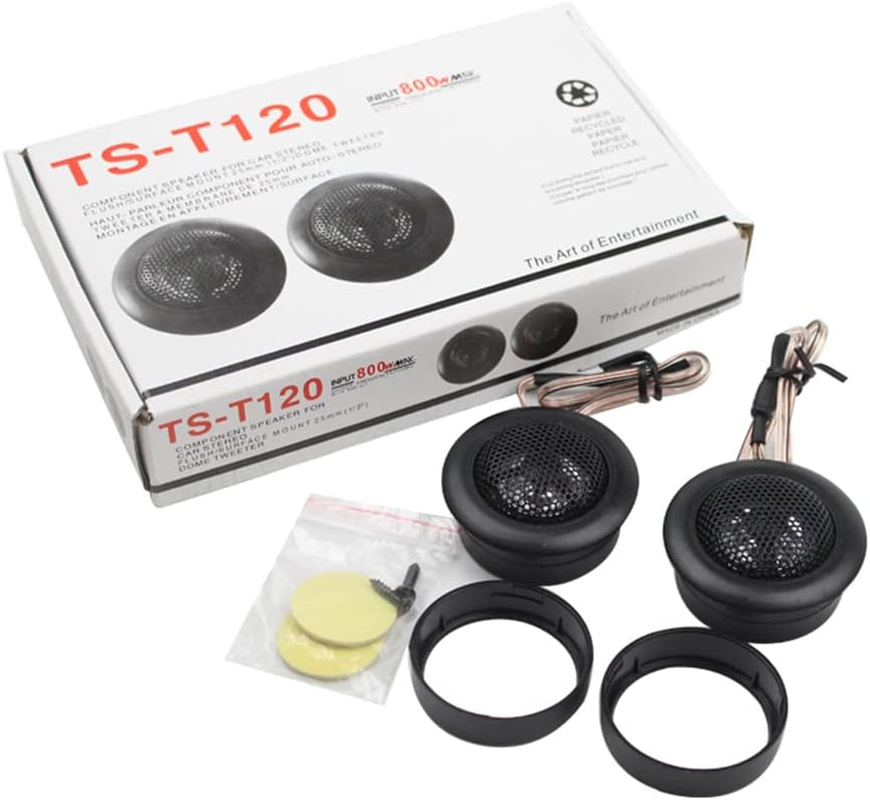 Car Tweeter Speaker 1-Inch 200 Watt Silk Dome Tweeters Audio Component Tweeters Premium Speaker System Tweeter Kit Original Sound Playback,Pair