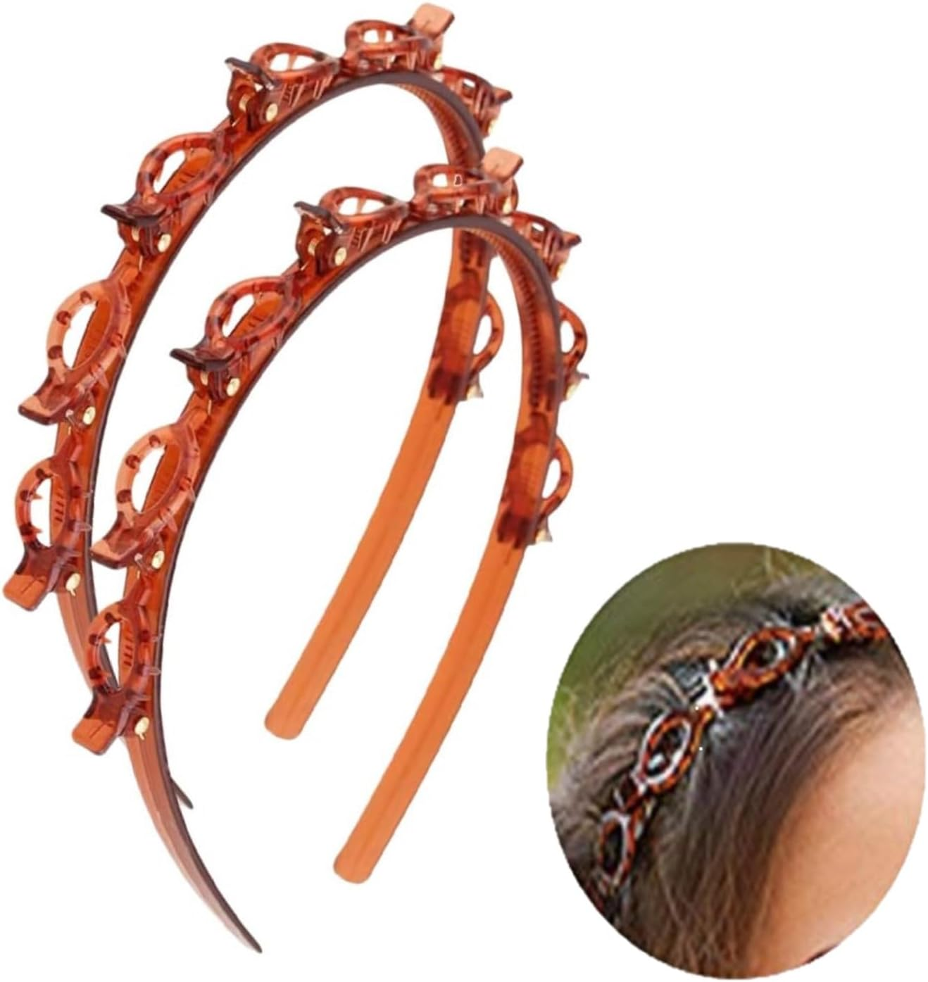 Headband with Clips, 2 Pieces, Bangs, Hairstyle Hairpin Hairstyle Aid Hair Bows with Clips, Hairpin Headband, Hair Pins, Headband, Hair Accessories, Hair Accessories Hair Band with Clips, Twist Clip image number 2