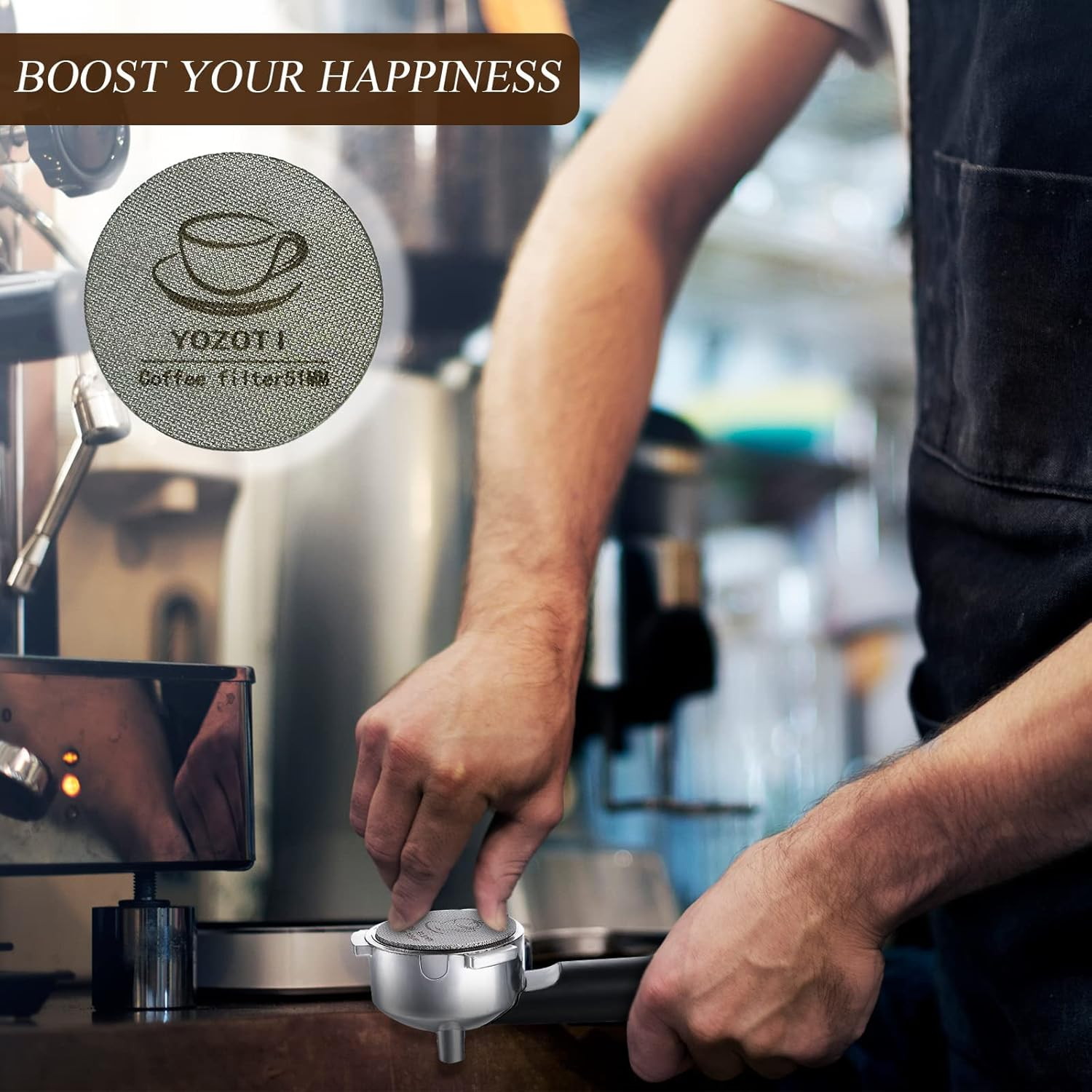 YOZOTI Espresso Puck Screen, 2 Pcs Reusable 1.7Mm Thickness 100&Mu;m 316 Stainless Steel Professional Barista Coffee Filter Mesh Plate for Espresso Portafilter Filter Basket（51Mm） image number 4