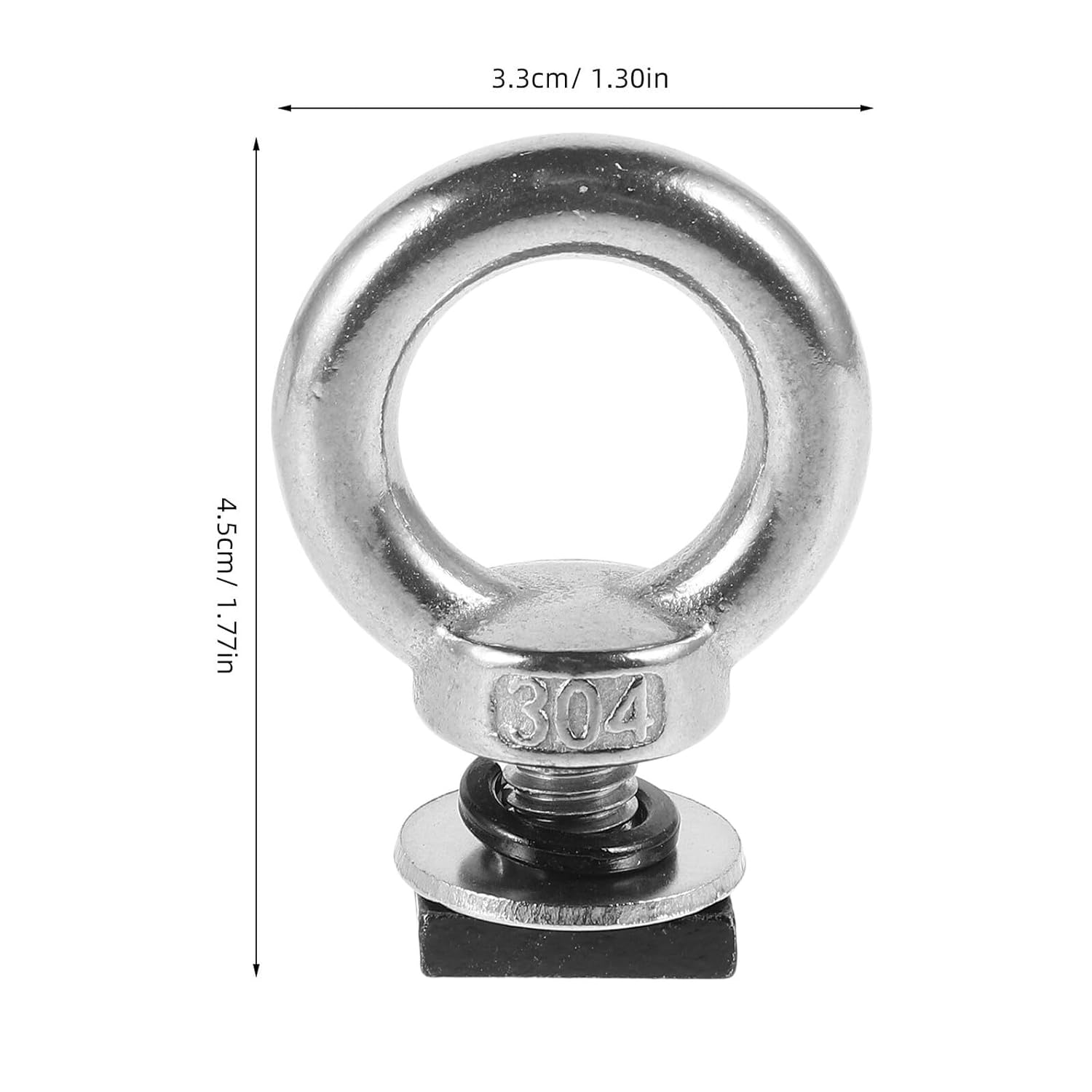 T Nut M8 Bright Finish for Roof Rack T Slot Rail Eye Bolt Tie down Anchor Ring Shaped Eyelet for Cargo Frame and Roof Platform Secure Tie down Hooks image number 3
