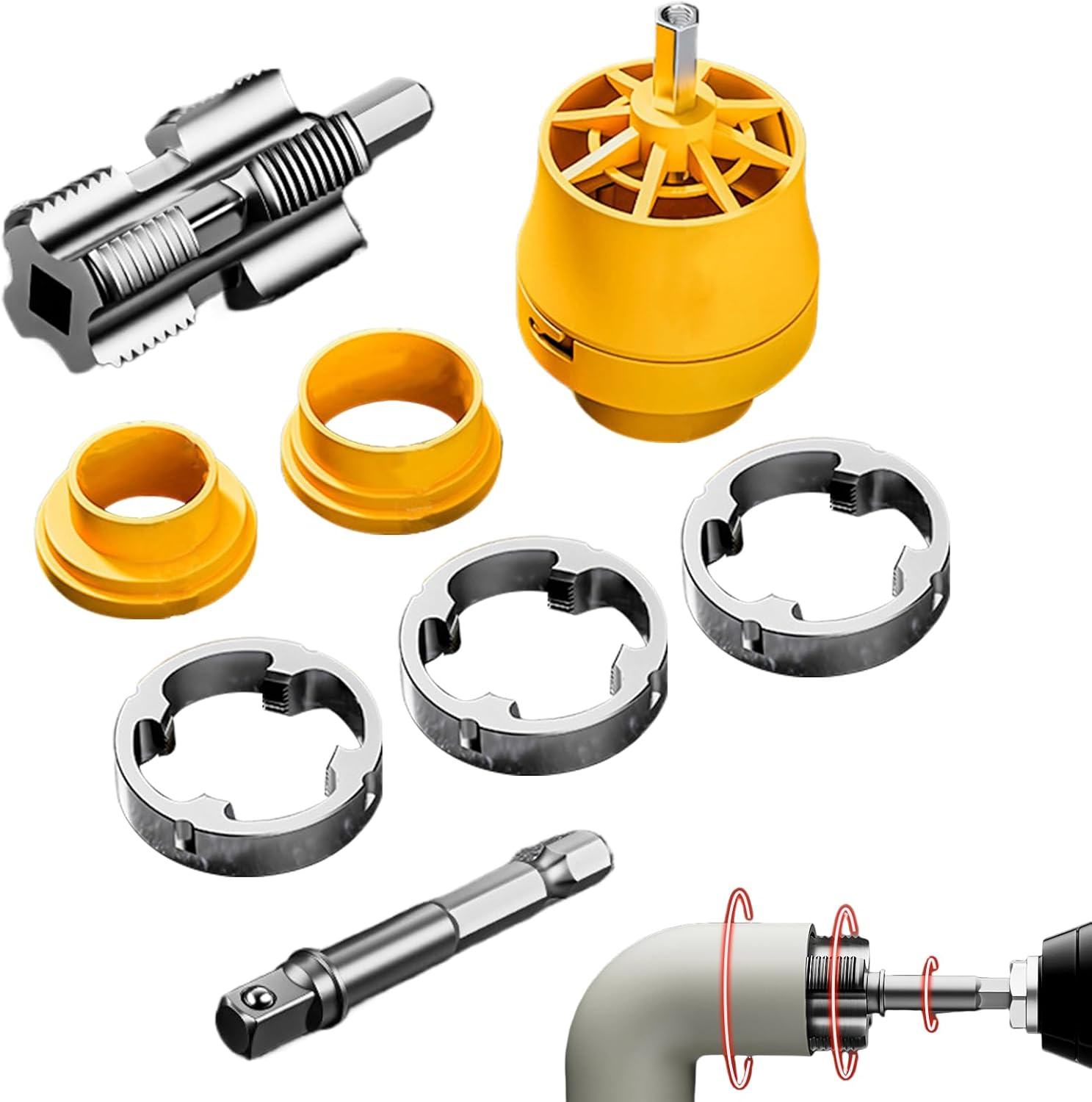 Pipe Threading Tool | Plumbing Maintenance Set | High-Performance for Pipe Threader Kit for Automotive and Industrial Repair image number 6