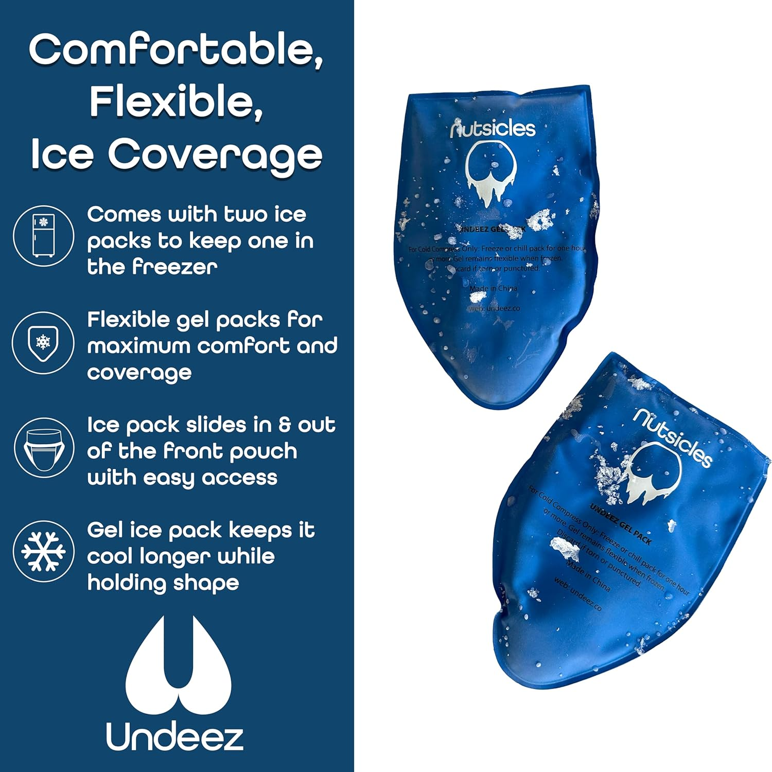 Undeez Vasectomy Jockstrap Underwear - with 2-Custom Fit Ice Packs and Snug Jockstrap for Testicular Support & Pain Relief image number 2