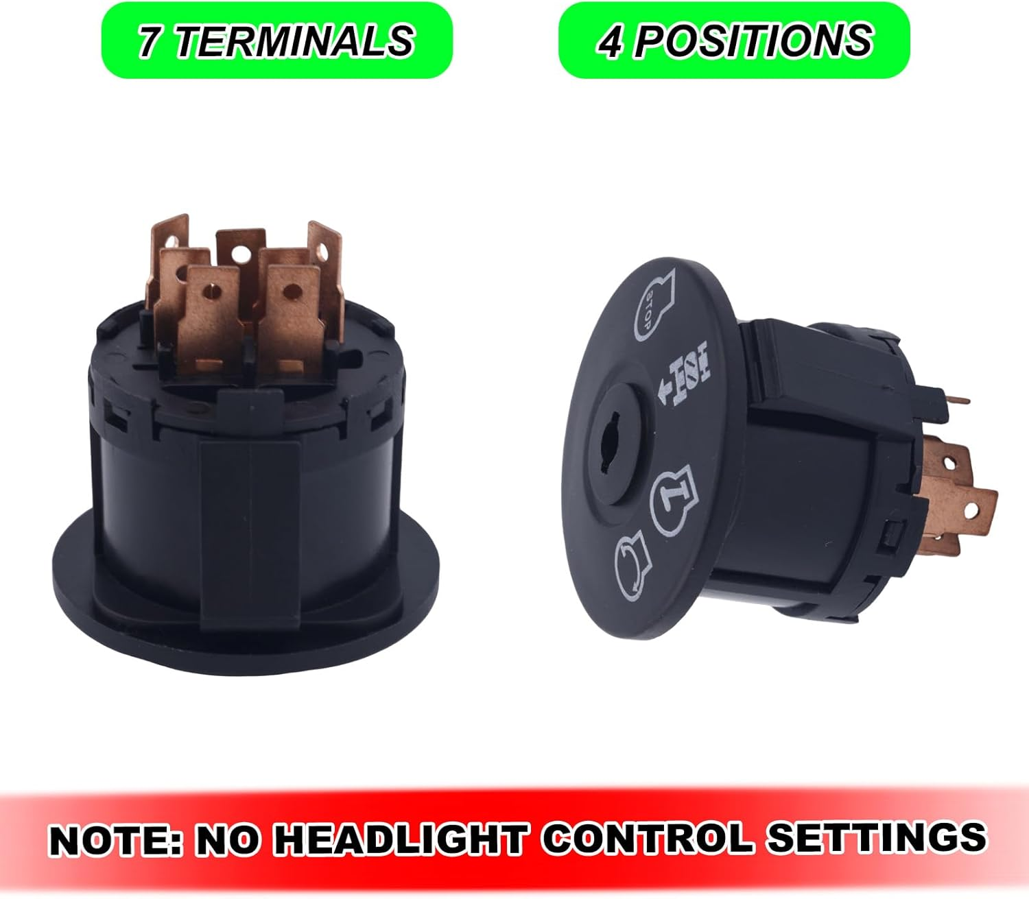 532193350 Ignition Switch with 2 Keys, 4 Position 7 Terminal Ignition Starter Switch Replacement Compatible with Craftsman Husqvarna Poulan MPN, Replaces 532193350, 193350, 690049P1 image number 6