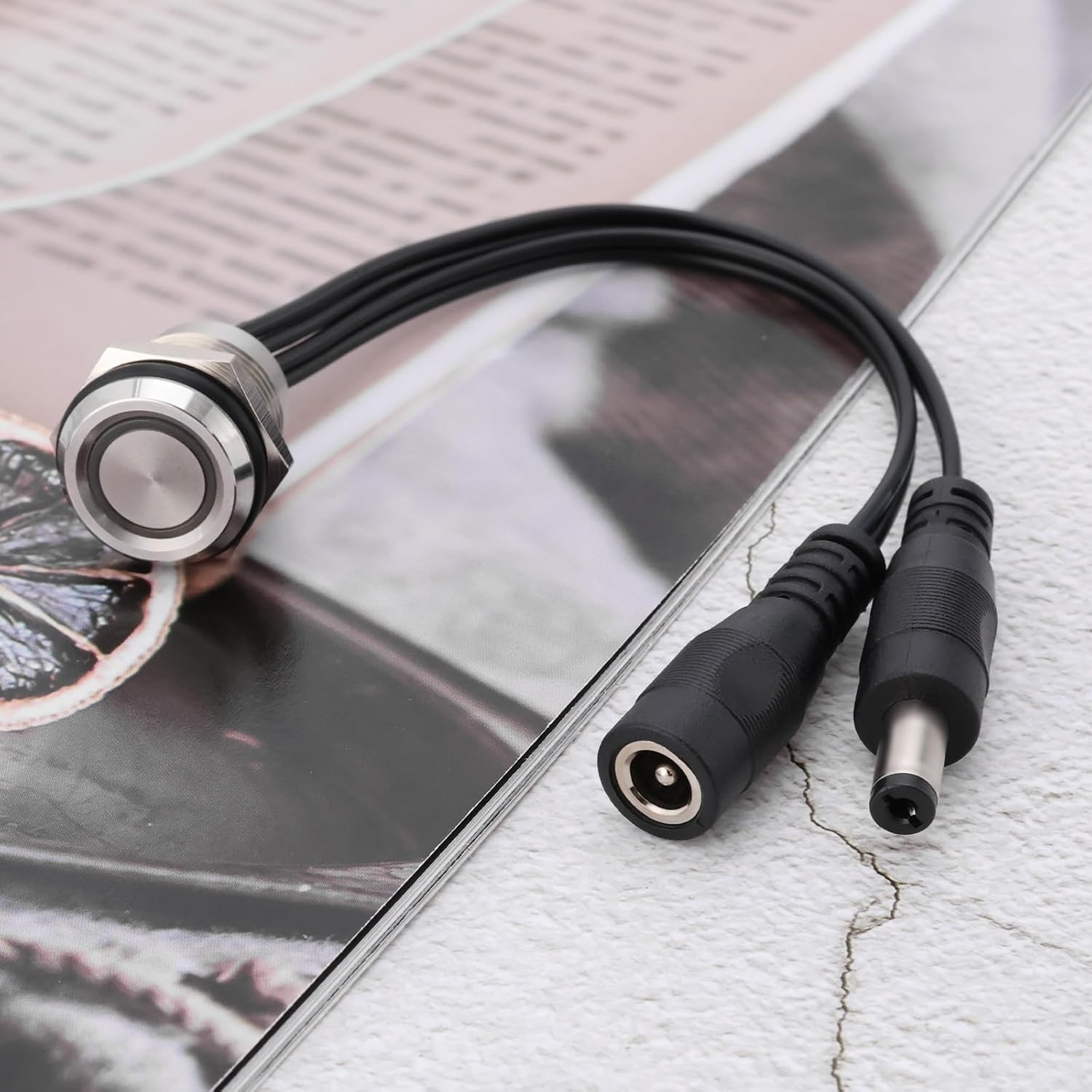 Ecsing 1Pc 16Mm 12-24V Metal Touch Mini Switch Dimmer with Blue Light Suitable for Rvs Caravans Home Interiors Wardrobes and Cabinets image number 3