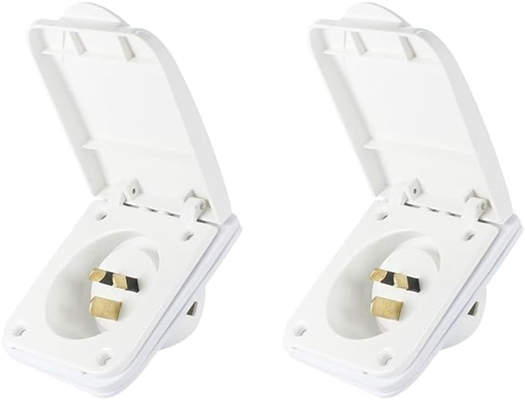 15A Caravan Inlet RV Camper Motor Home Power Socket White Black 240 (2 Pack) image number 4