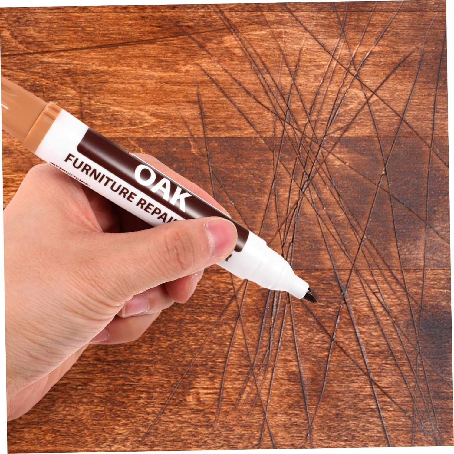 Wood Furniture Touch-Up Markers and Floor Scratch Repair Filler Pens, Home Furniture Repair Pen Set for Doors, Tables, and Floors, 12Pcs Scratch Restoration Supplies image number 1