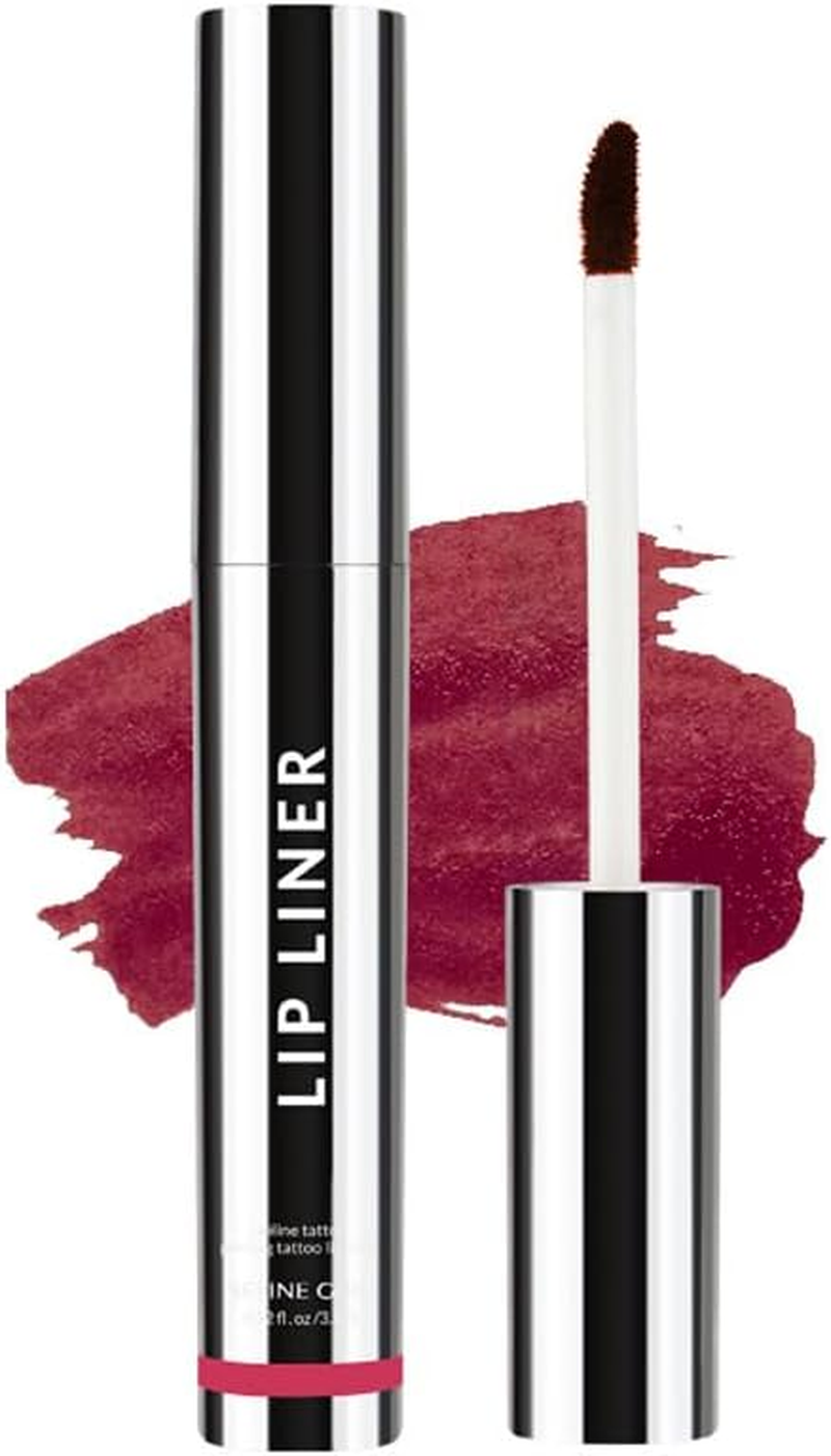 Peel off Lip Liner Stain,Long Lasting Waterproof Lip Stain Peel off Liner,Matte Lipstick Women,Transfer Proof Lip Tint Peel off (Wine Red) image number 2