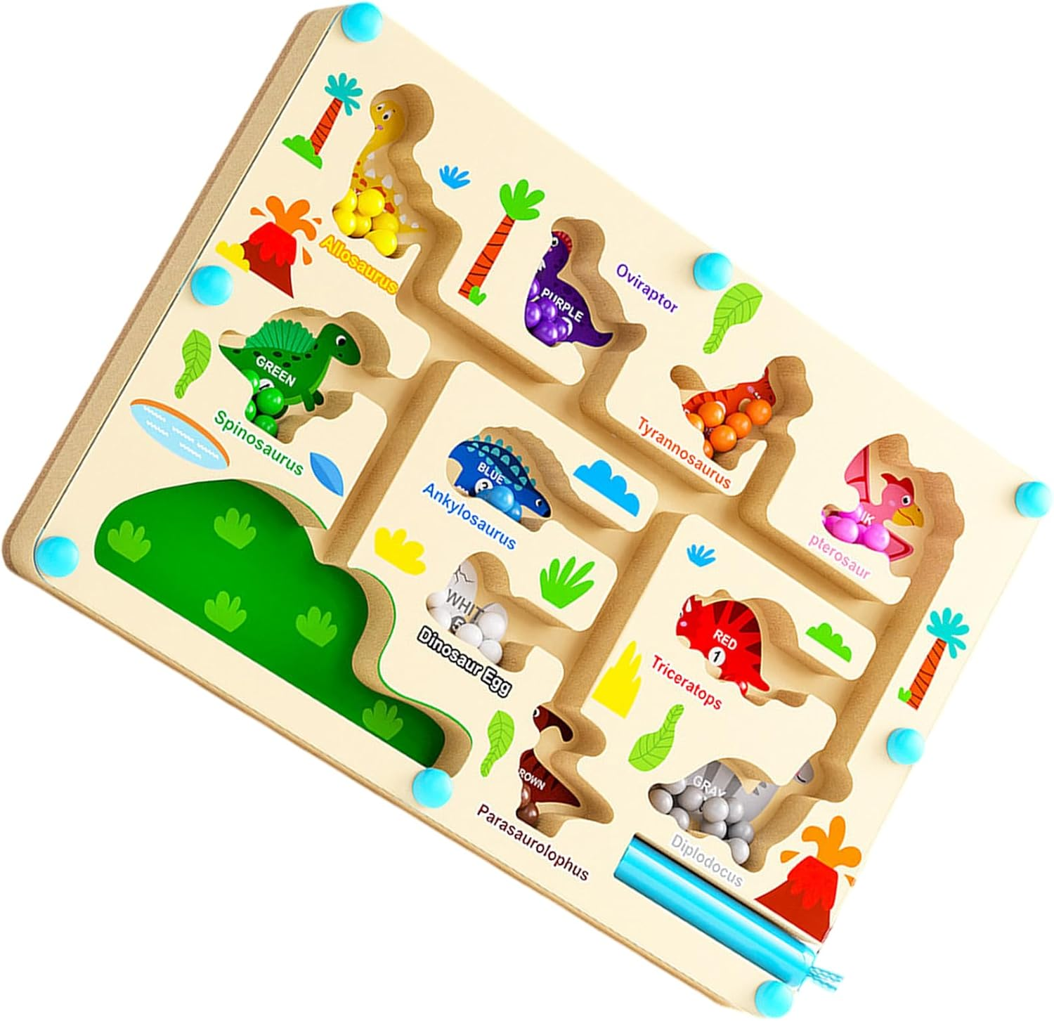 Magnetic Color and Number Maze for Toddlers: Christmas Montessori Wooden Learning Game, Fine Motor Skills Toy with Colorful Beads for 2-5 Year Old Boys and Girls image number 1