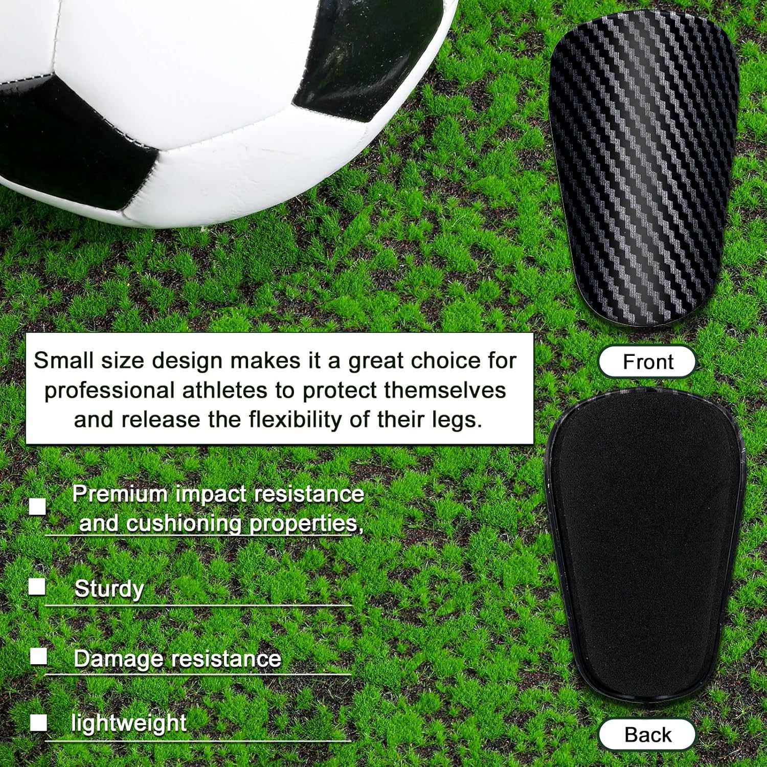 2Pcs Mini Soccer Shin Guards, 3.94X2.36 Inch Stripe Mini Shin Pads Mini Shin Guards Protective Equipment Shin Guards for Adults Teenagers Women Men Boys Girls image number 3