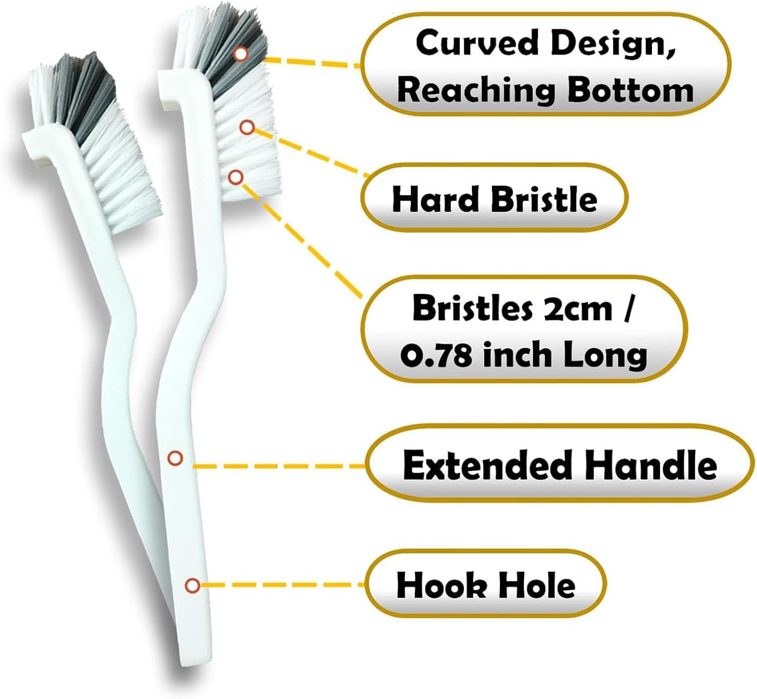 Shengsenfu Crevice Cleaning Brush Set, Multifunctional Cleaning Tools, Hard Bristle Crevice Brushes for Household Use, Bathroom Tiles & Kitchen Cleaner, Scrub Brush Tool for Hard-To-Reach Tight Space image number 3