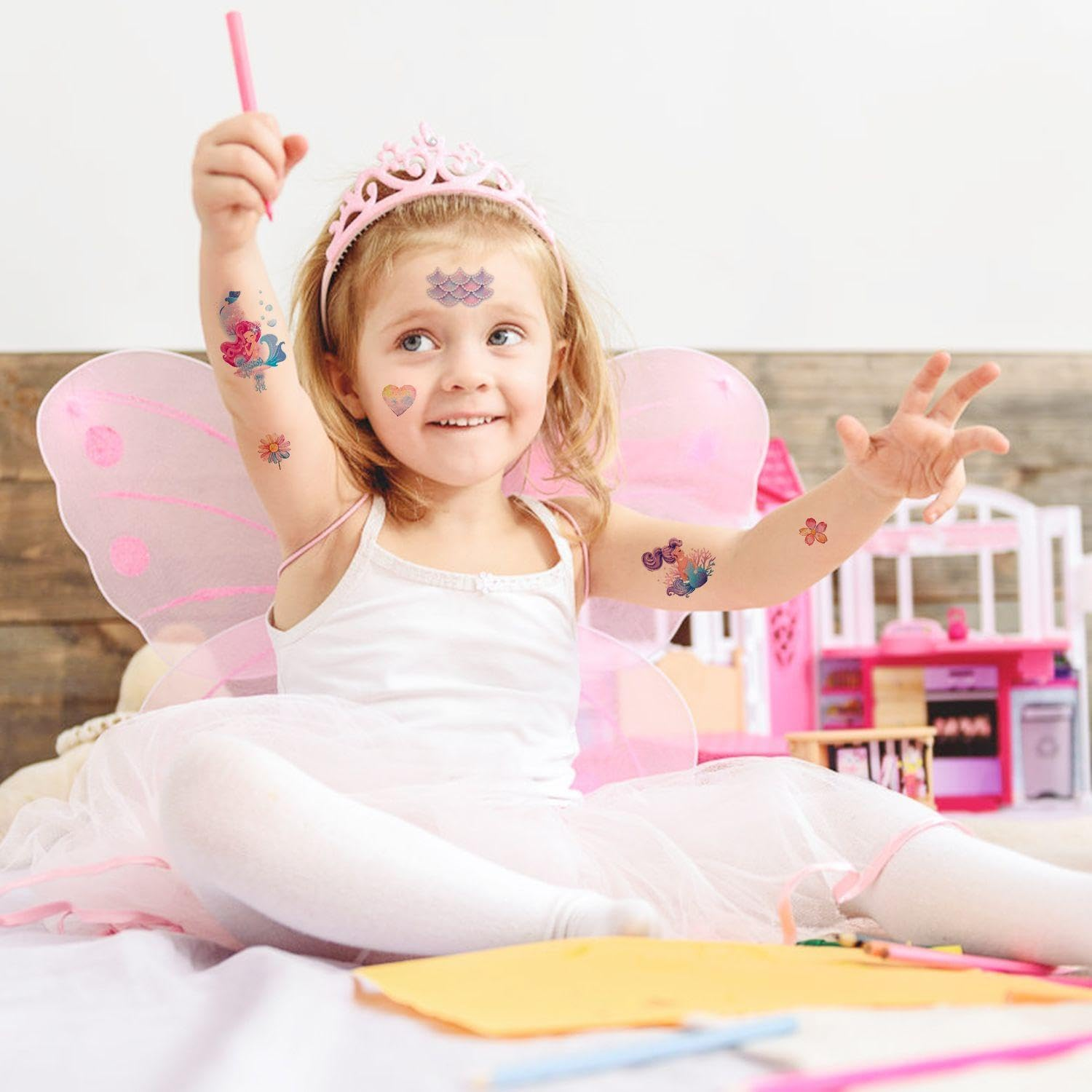 Pack of 24 Cartoon Tattoo Stickers, Children'S Barrel Face Stickers, Party Gifts, Creative Tattoo Stickers.