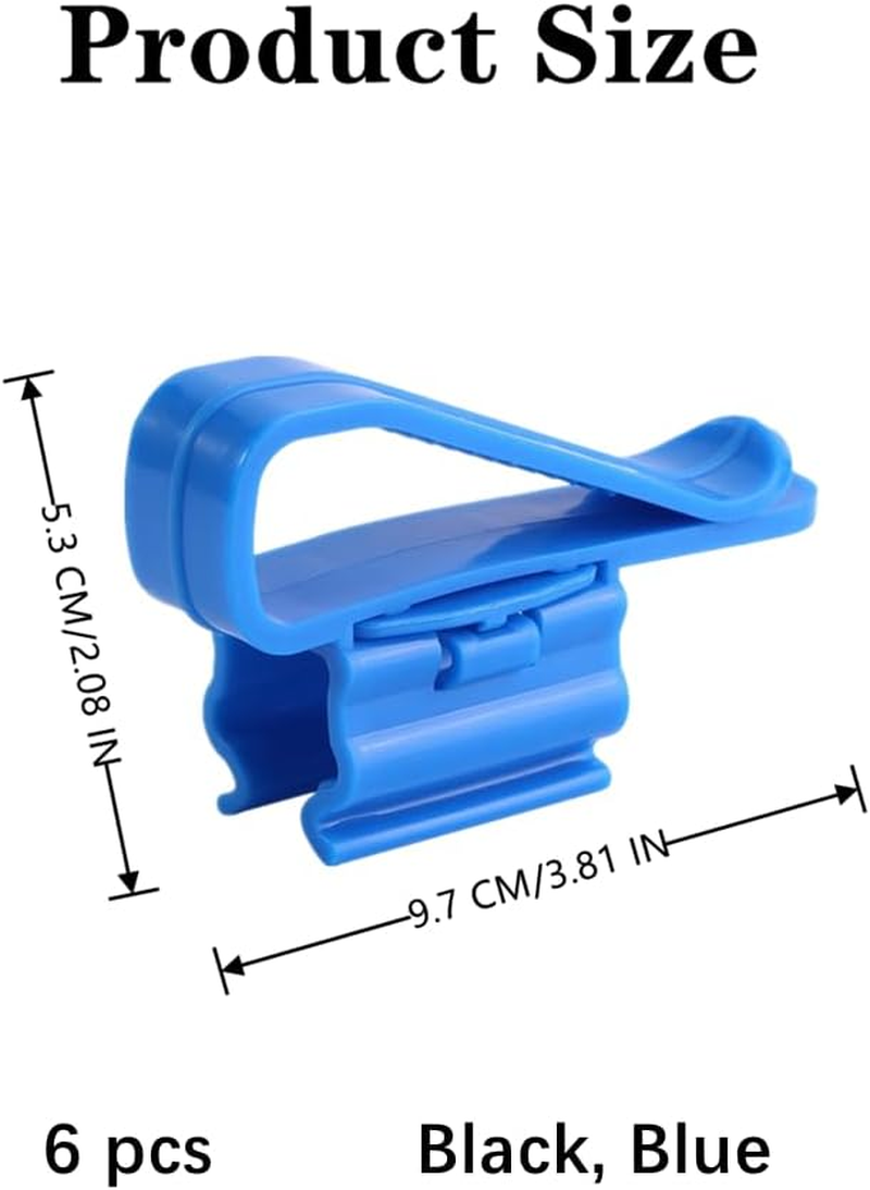 YTRUOYI 6 PCS Fish Tank Hose Holder Adjustable Fish Tank Water Clip Fish Tank Water Pipe Clamp Fish Tank Mounting Clip for Fish Tank and Aquarium(Fit for 8Mm to 16Mm Hoses,Black,Blue) image number 3