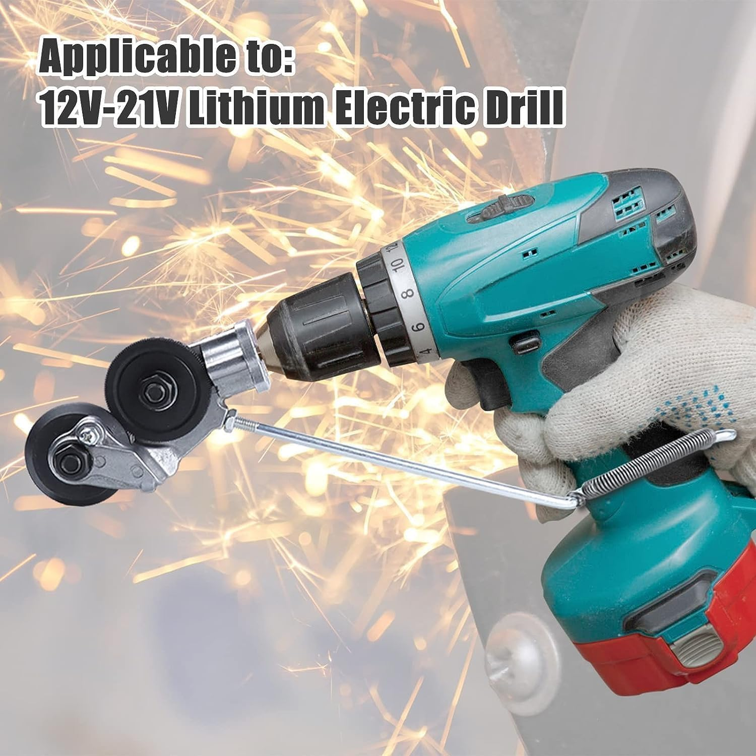 Electric Drill Plate Cutter,Double Headed Electric Drill Shears, Professional Electric Sheet Metal Power Tools DIY Metal Drill Attachment, Electric Drill Plate Cutter Attachment (6Pcs) image number 3