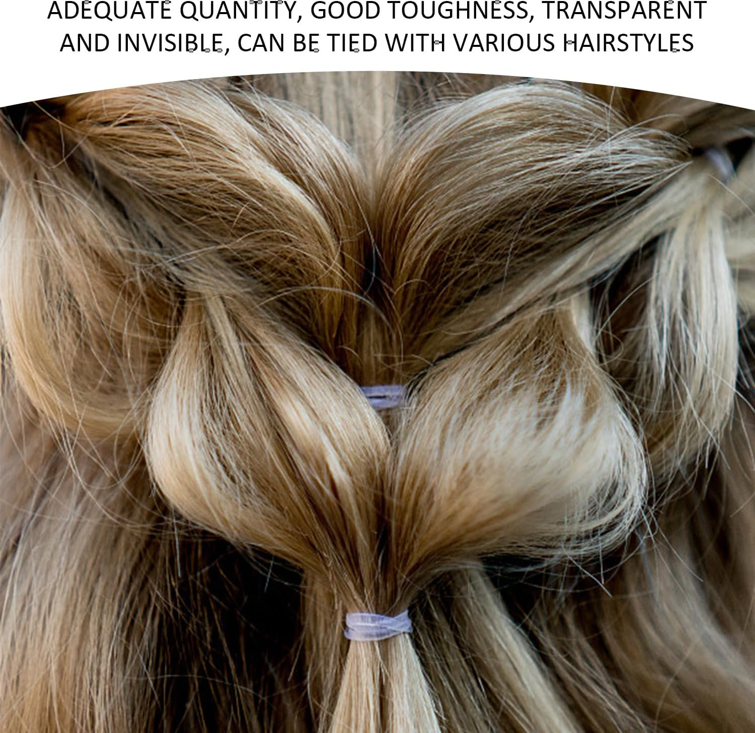 CHROMACRAFT Pack of 1000 Elastic Hair Bobbles, Women'S Small Hair Bobbles, Transparent Hair Ties, Small Rubber Bands image number 5