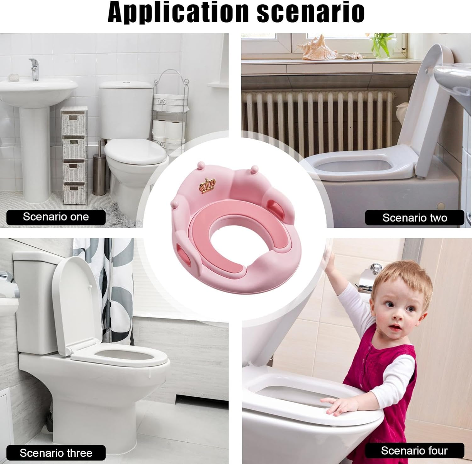 Kids Potty Training Toilet | Crown Shape Anti-Slip Toilet Seat Cushion Pad,Toilet Ring Safe Stable Potty Training Padded Cushion Travel Toilet Seat for Girls, Boys, Toddler, Kids - Yellow image number 3
