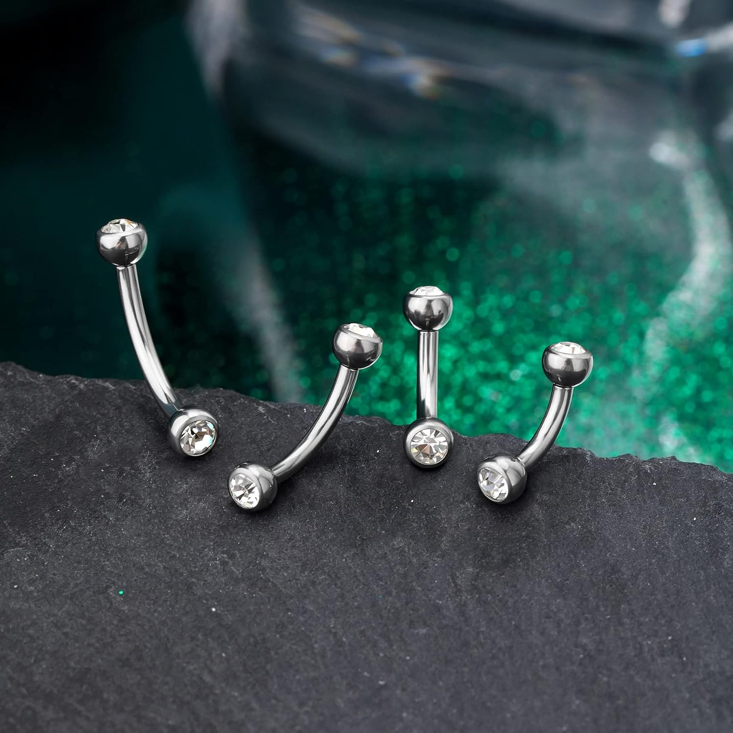 COCHARM Hypoallergenic G23 Solid Titanium 14G Belly Button Rings Cute Surgical Steel Belly Bar Curved Navel Bananabell 8Mm 10Mm 12Mm 14Mm 16Mm Navel Piercing Jewellery