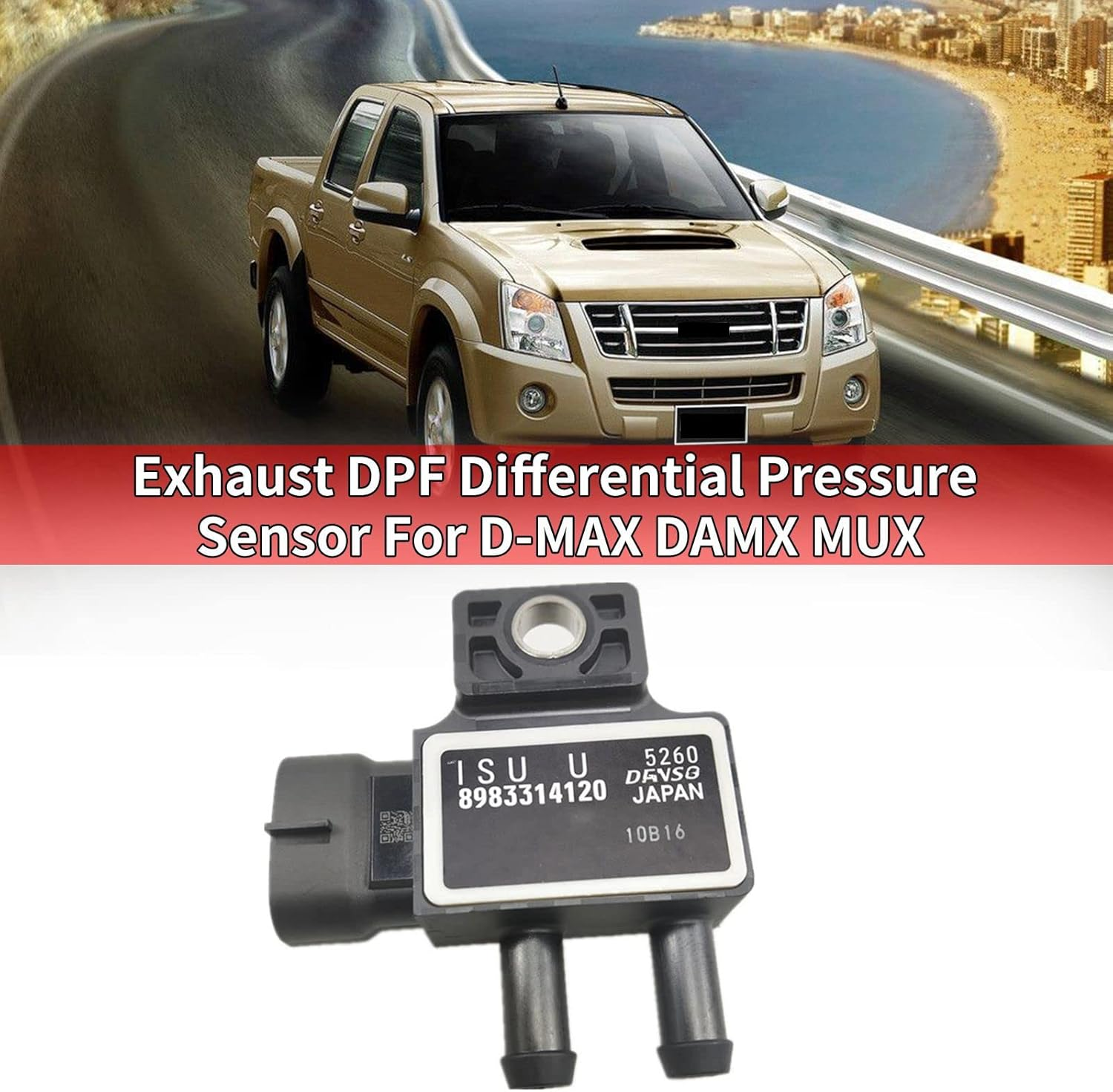 Jingfei Car Exhaust DPF Differential Pressure Sensor for D-MAX DAMX MUX 8983314120